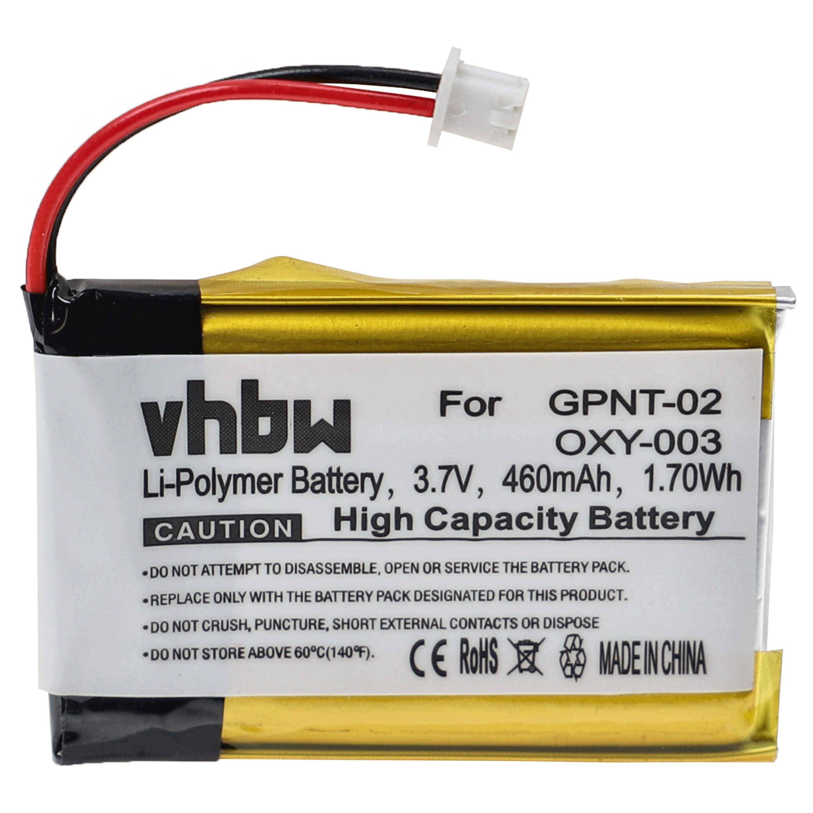 vhbw Akku kompatibel mit Nintendo GameBoy Micro (GBM) Spielekonsole - Ersatz für Nintendo OXY-001, OXY-003,GPNT-02 - (Li-Polymer, 460mAh, 3.7V)