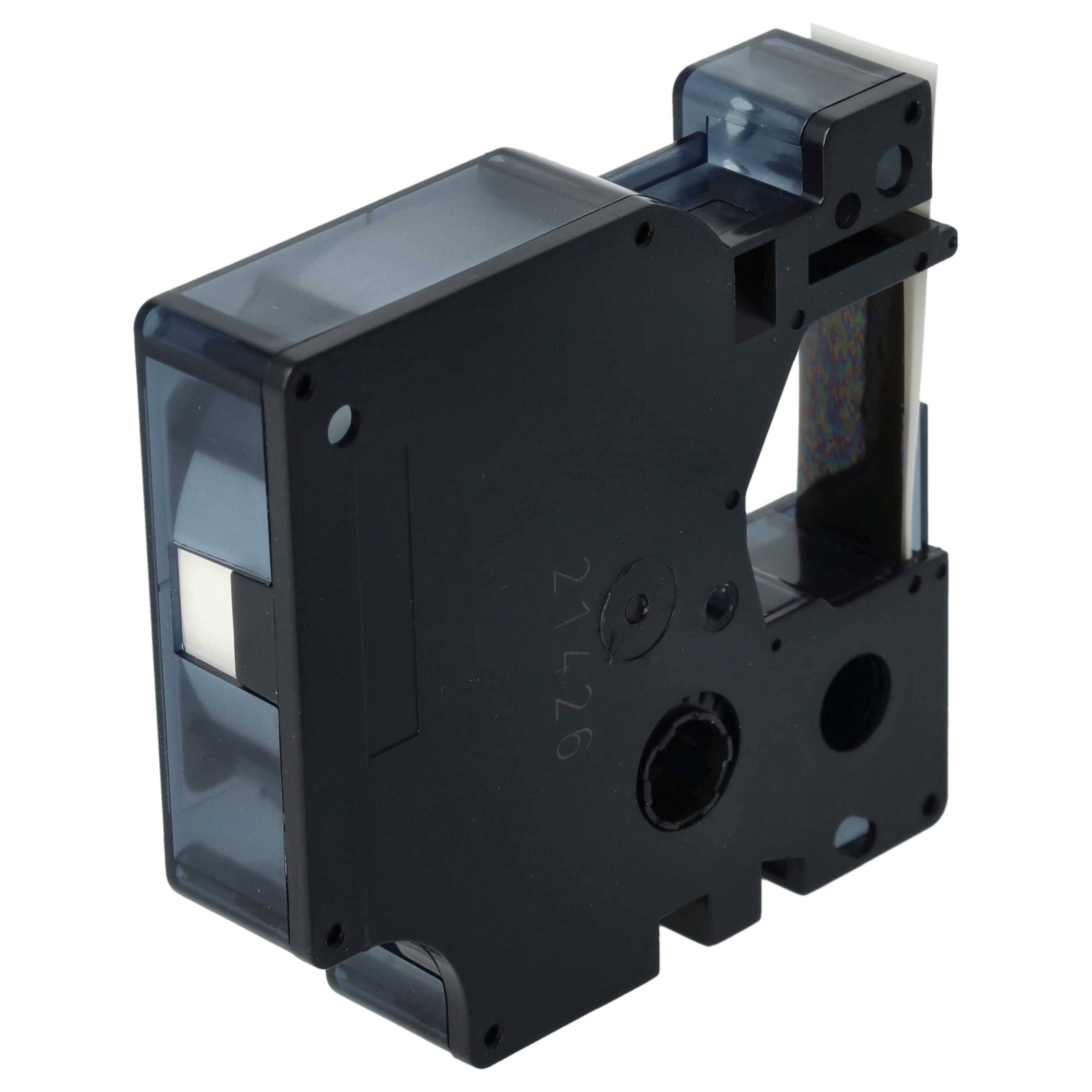 vhbw 2x Schriftband-Kassette kompatibel mit Dymo LabelManager 100, 210D, 120P, 200, 260P, 100 Plus, 160 Etiketten-Drucker 7m x 12mm Schwarz auf Weiß