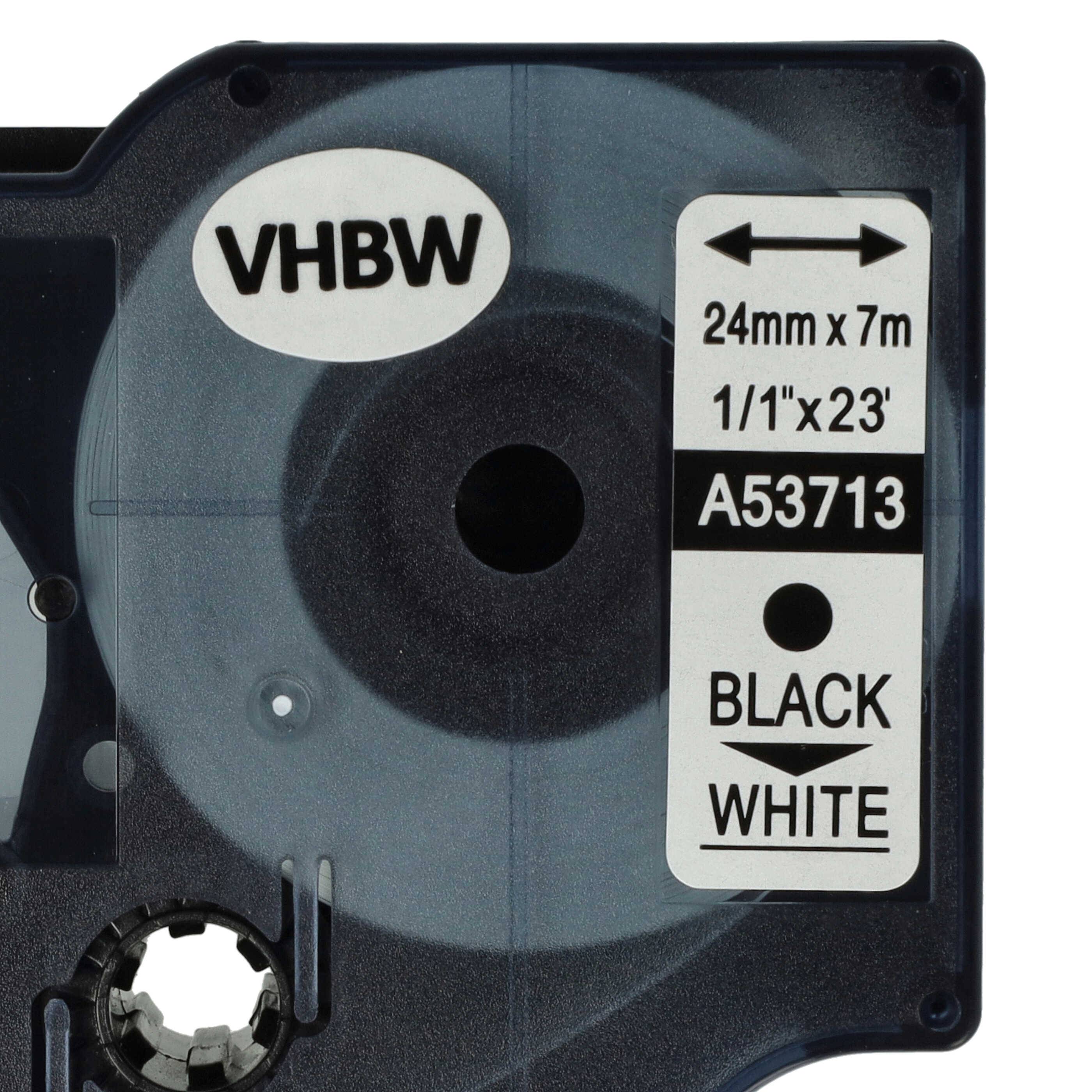 vhbw Schriftband-Kassette kompatibel mit Dymo LabelMaker PC | PC2 Etiketten-Drucker 24mm Schwarz auf Weiß