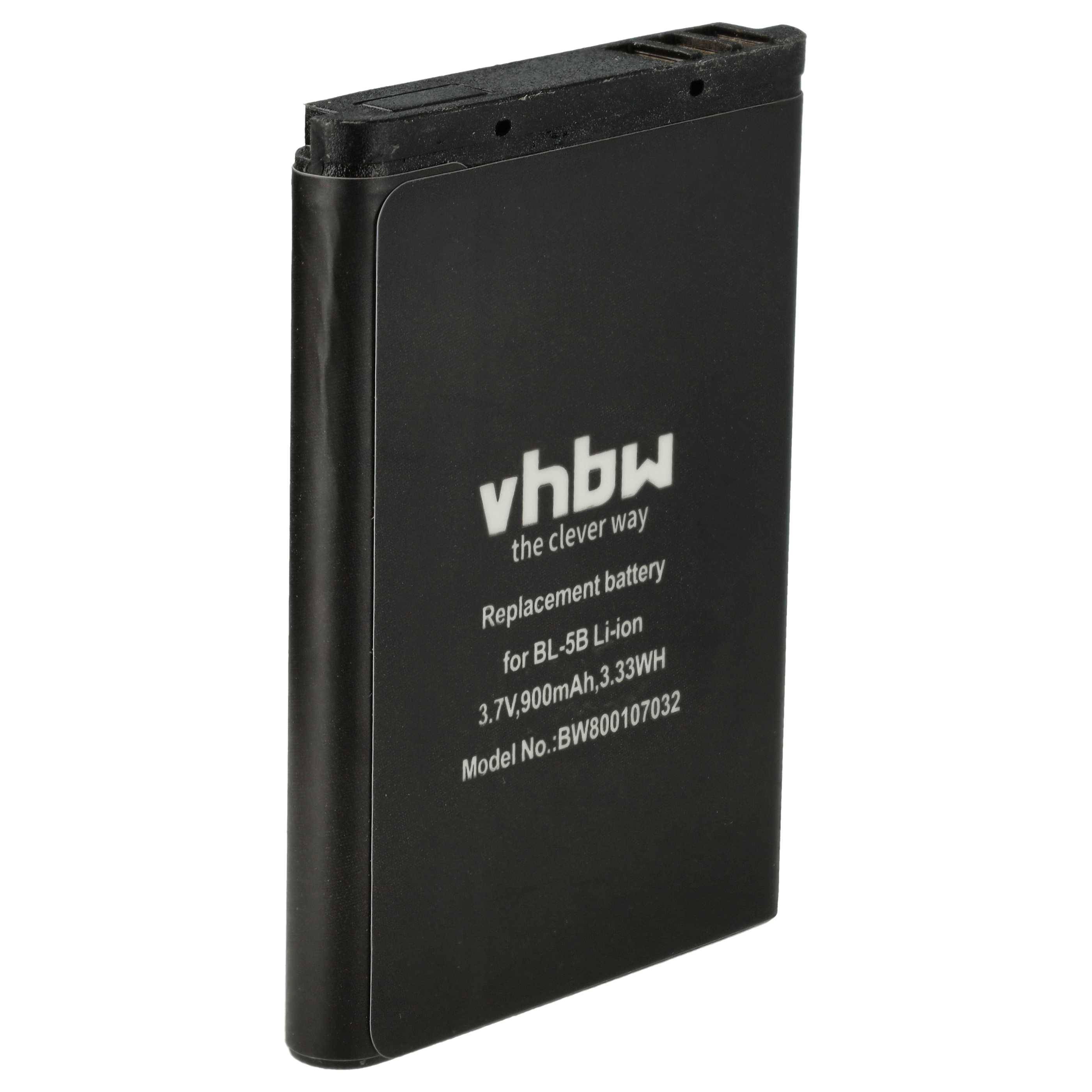 vhbw Akku kompatibel mit Blaupunkt BT Drive Free BFX-300, 311, 211, 112, 111 Freisprecheinrichtung Konferenztelefon (900 mAh, 3,7 V, Li-Ion)