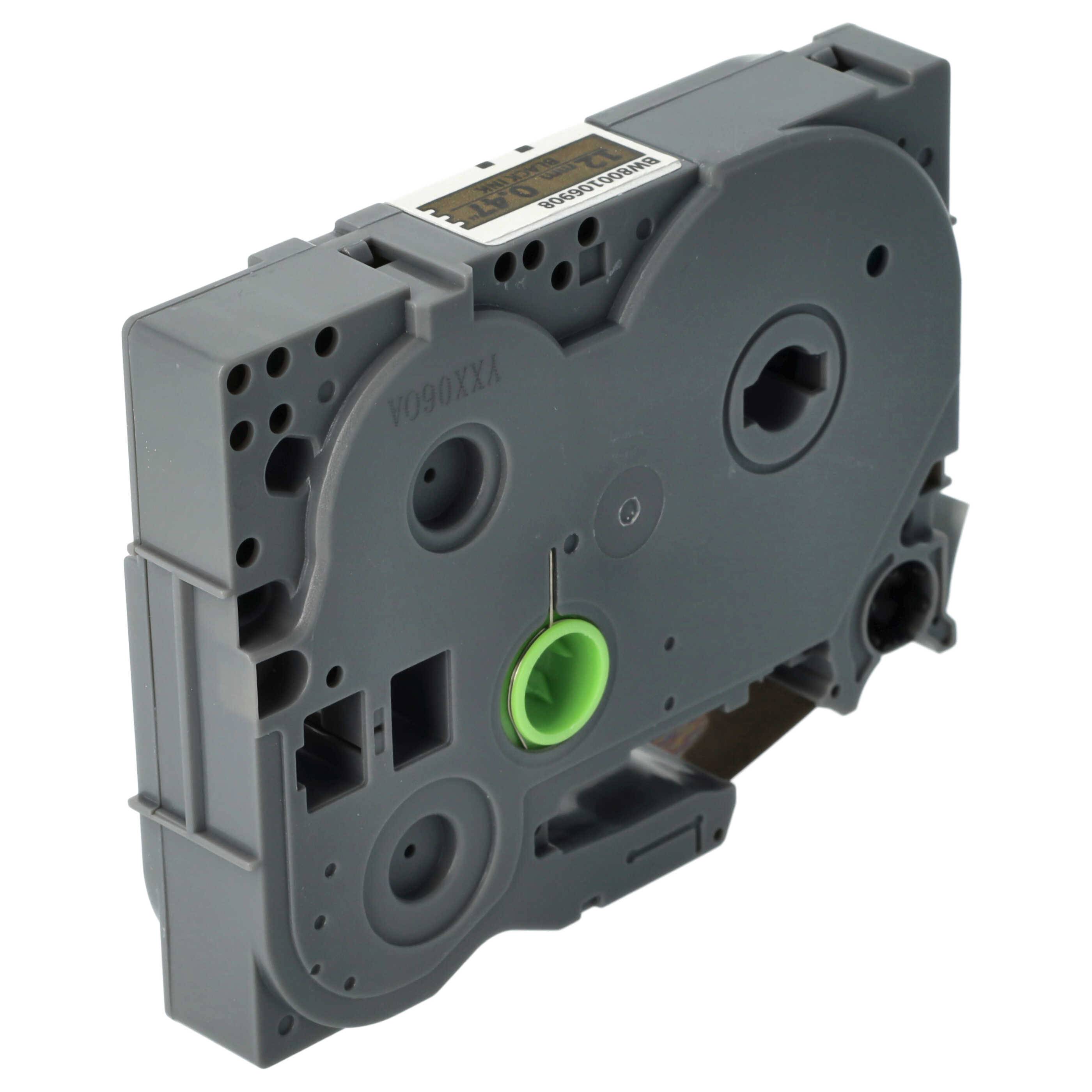 vhbw Schriftband-Kassette Ersatz für TZ-831, TZE-831 für Etiketten-Drucker 8m x 12mm Schwarz auf Gold