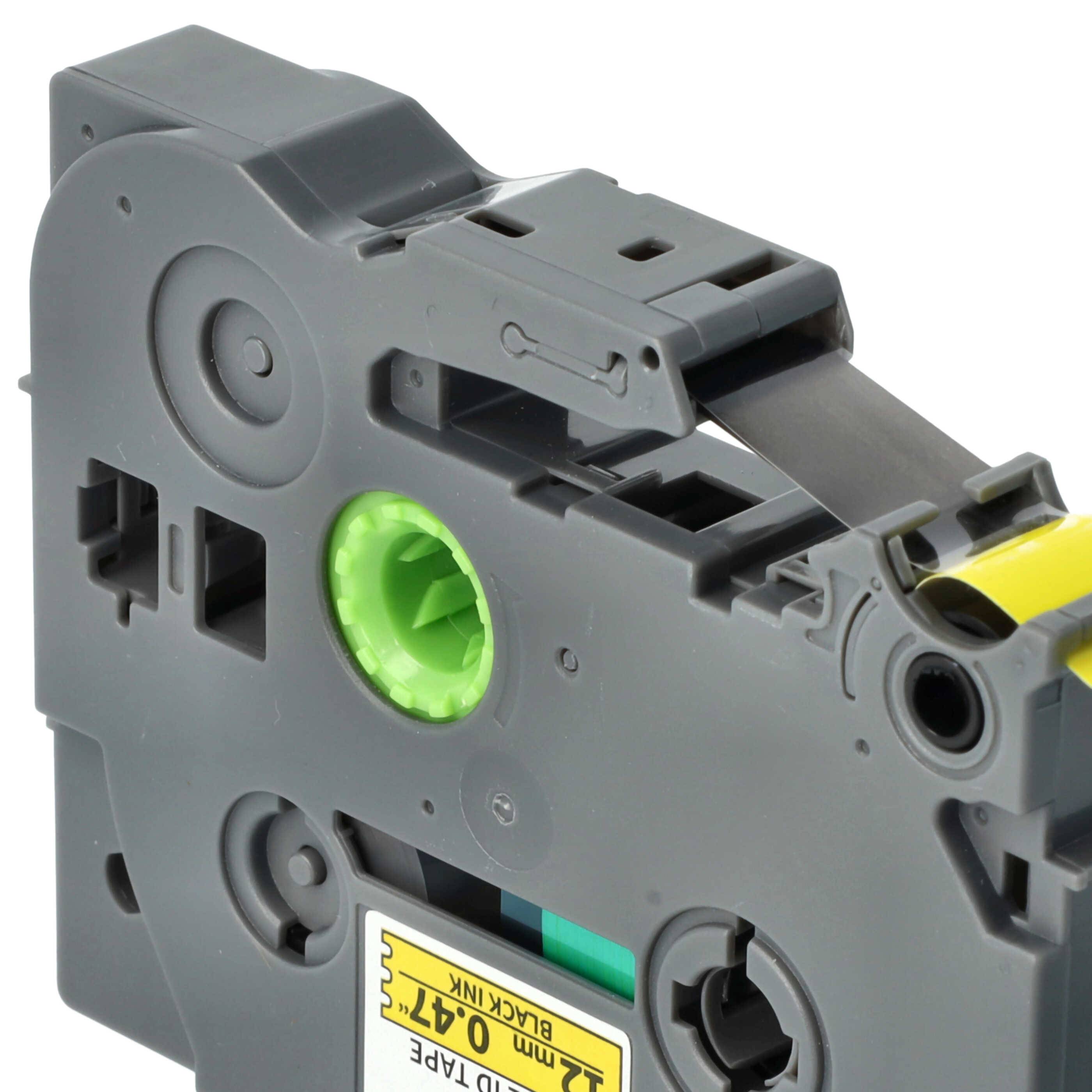 vhbw Schriftband-Kassette Ersatz für Brother TZ-FX631, TZE-FX631 für Etiketten-Drucker 8m x 12mm Schwarz auf Gelb, Flexibel