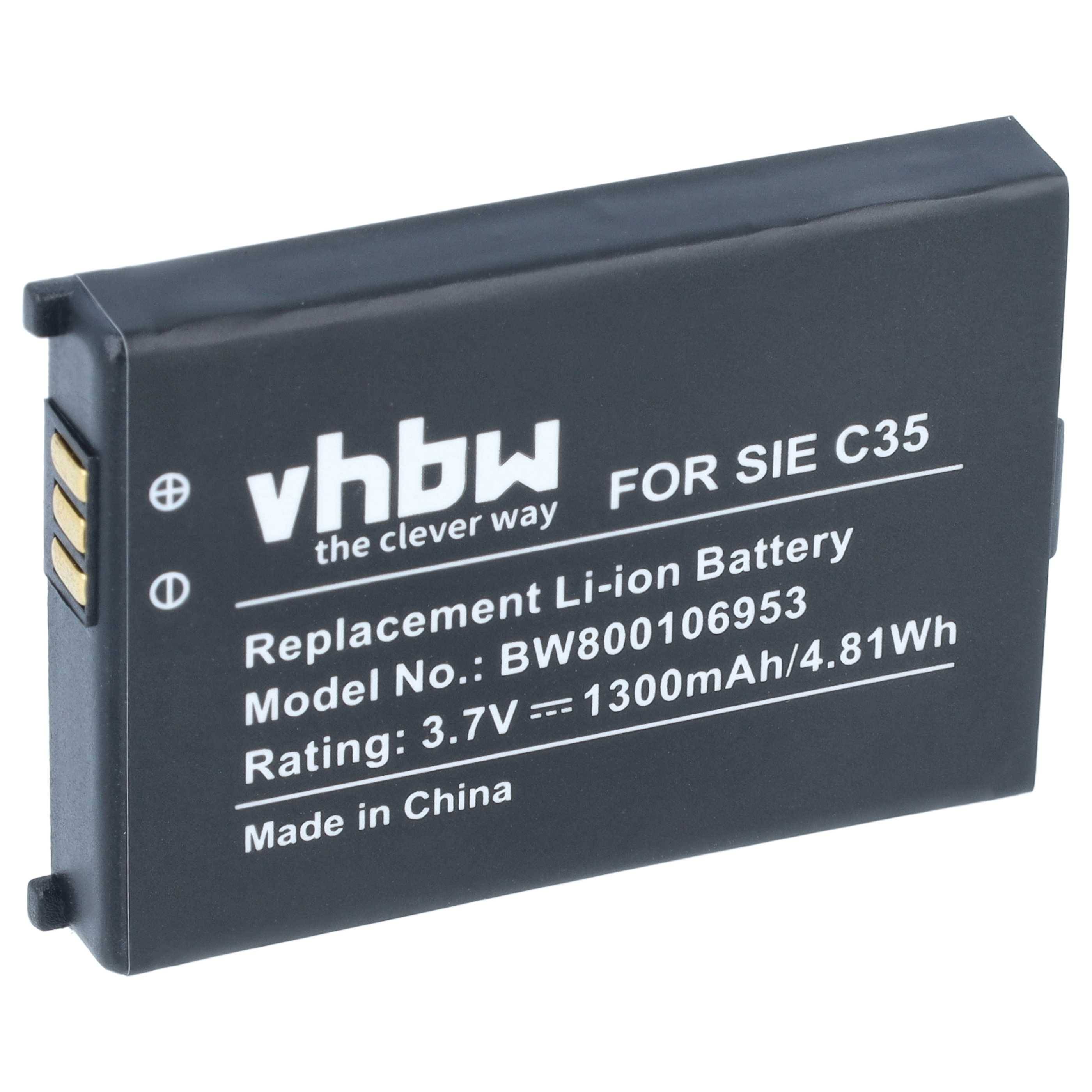 Schwarze Ersatz-Li-Ionen-Batterie mit der Bezeichnung „vhbw