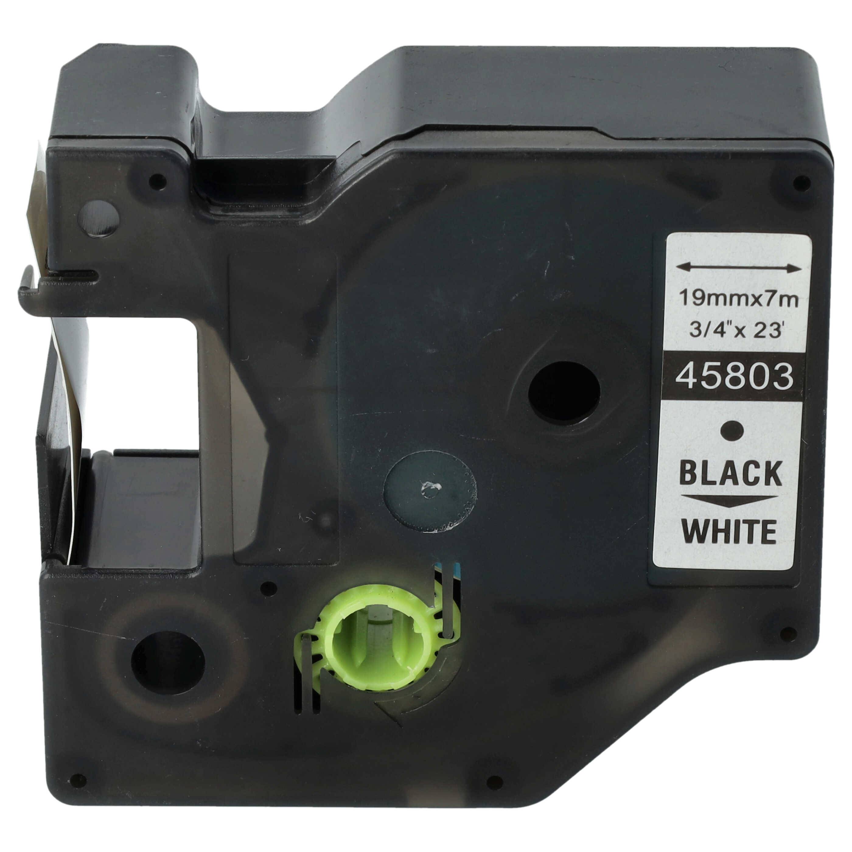 vhbw Schriftband-Kassette kompatibel mit Dymo LabelPoint 300 | 350 Etiketten-Drucker 19mm Schwarz auf Weiß