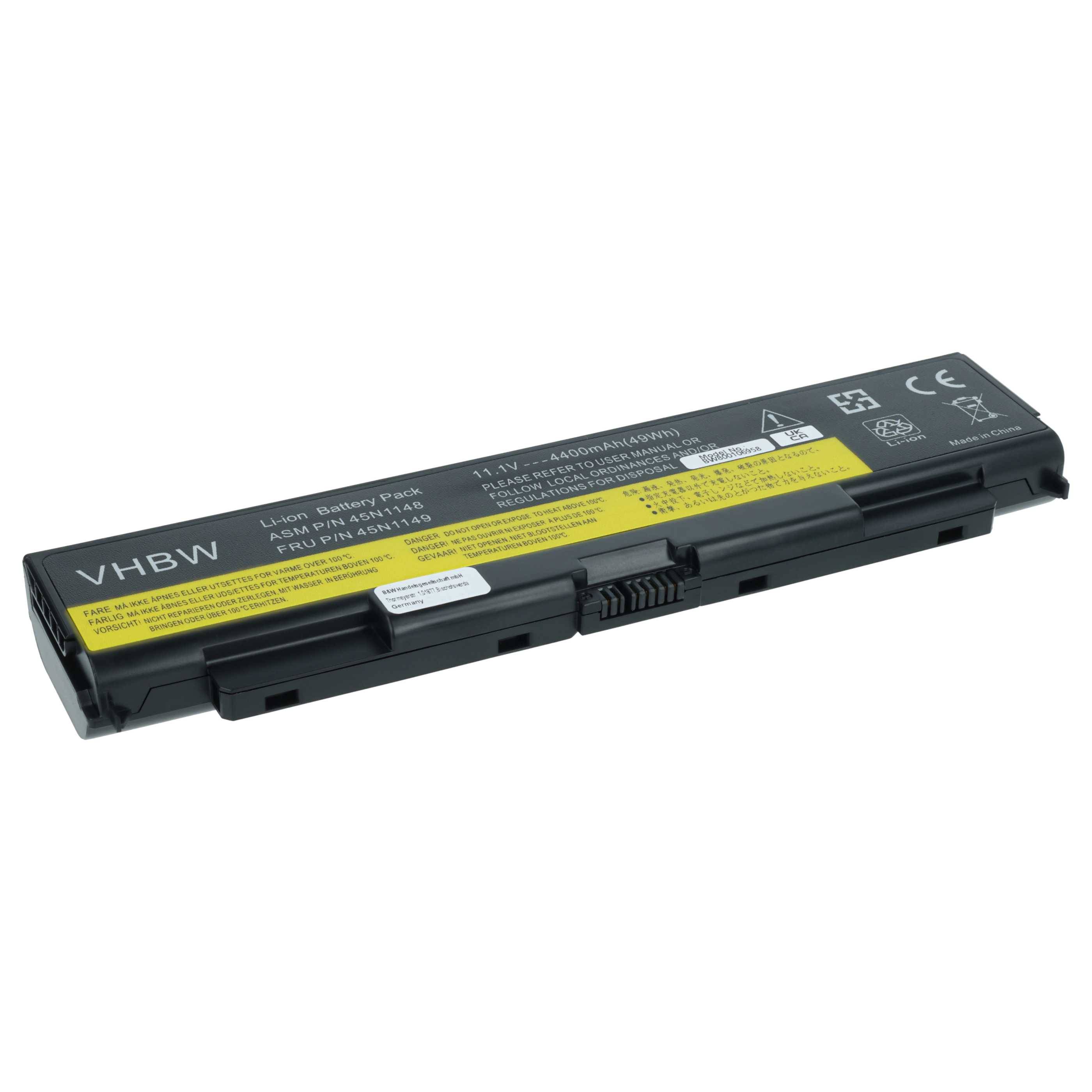 vhbw Akku kompatibel mit Lenovo ThinkPad T440 (20B6A04TCD), T440 (20B6A04UCD), T440 (20B6A04VCD) Notebook (4400 mAh, 11,1 V, Li-Ion)