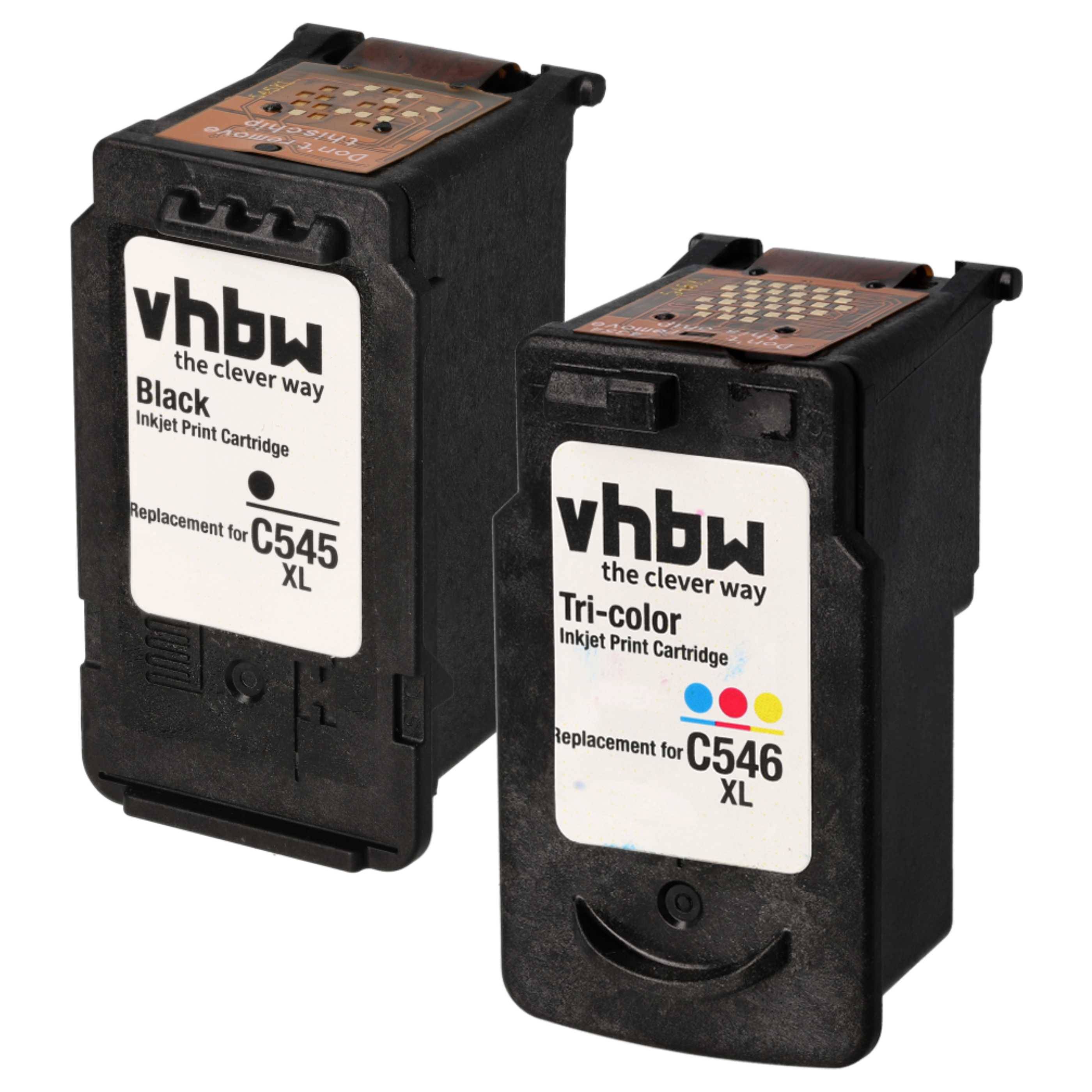 vhbw 2x Tintenpatronen kompatibel mit Canon Pixma TS3352, TS3355, TS3450, TS3451, TS3452, TS3453 Drucker - Set Schwarz, CMY (Wiederaufgefüllt)
