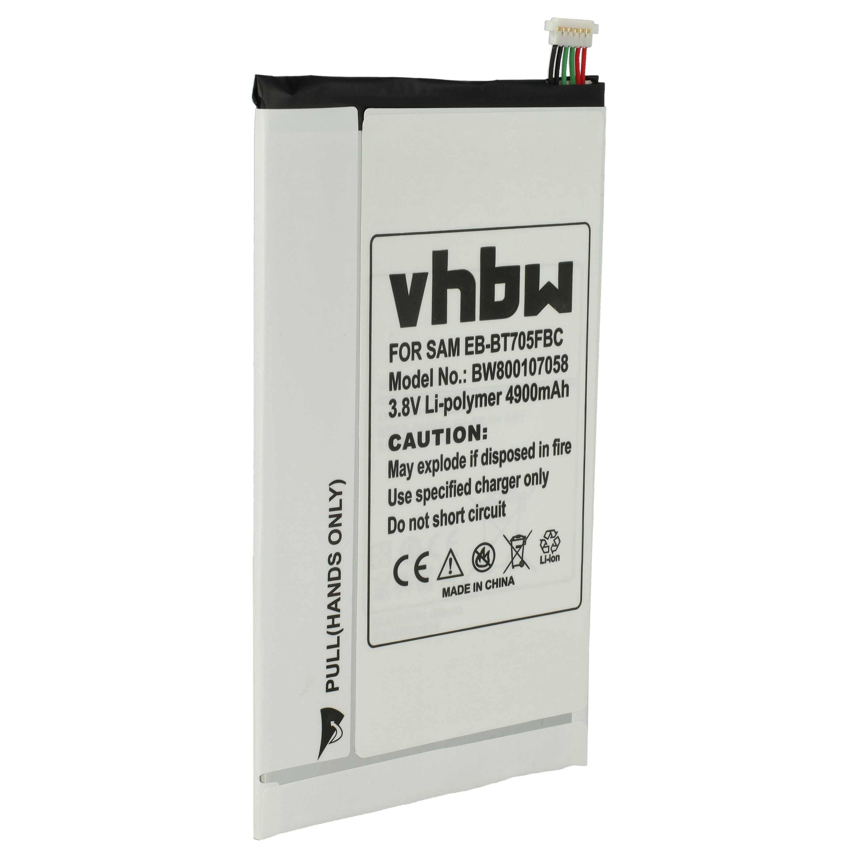 vhbw 1x Akku kompatibel mit Samsung Galaxy Tab SM-T705C | SM-T705D, SM-T705M, SM-T705Y, SM-T707 Tablet Pad (4900 mAh, 3,8 V, Li-Polymer)