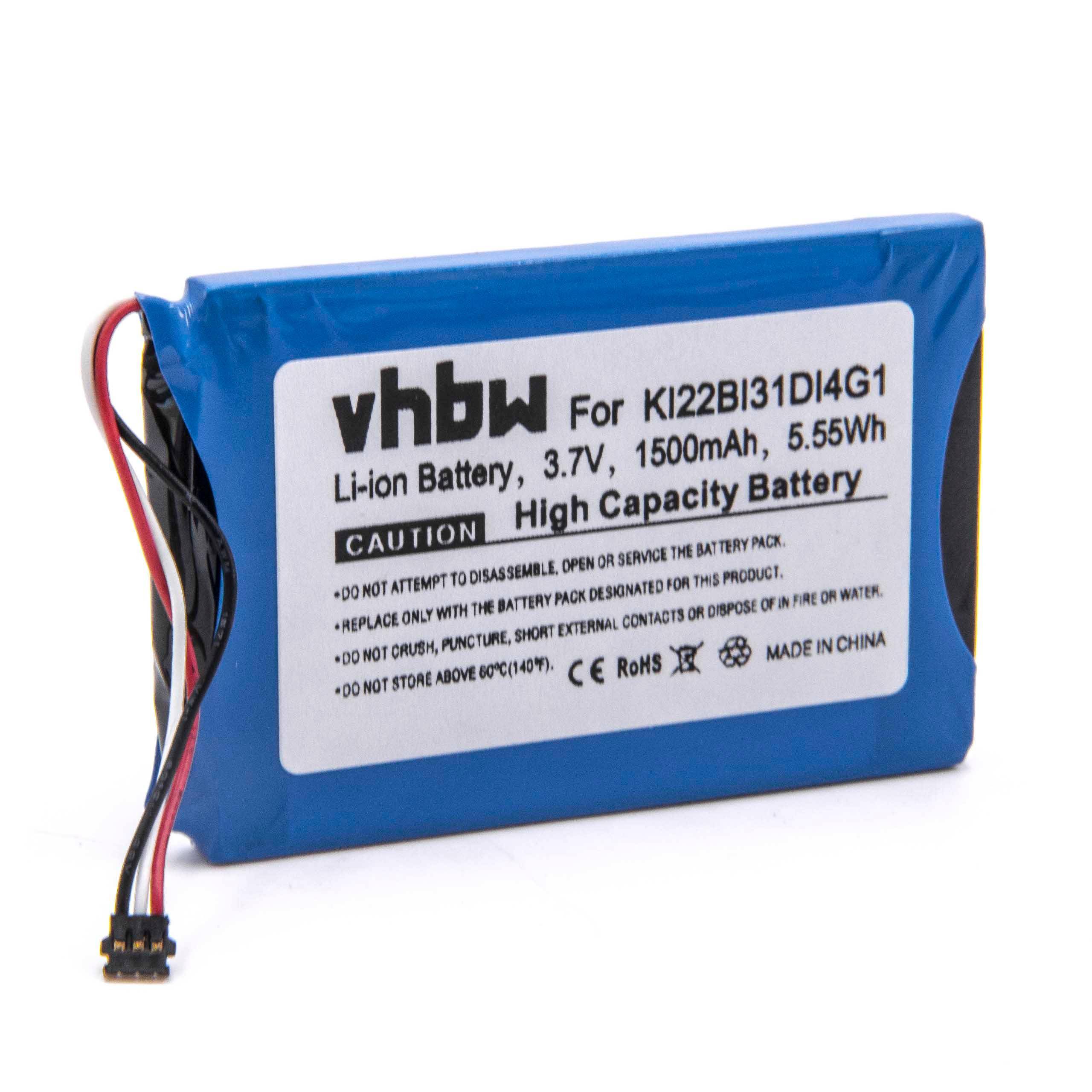 vhbw Akku kompatibel mit Garmin Nüvi 2689LMT, 2689LMT 6-inch GPS Navigation Navi (1500 mAh, 3,7 V, Li-Ion)