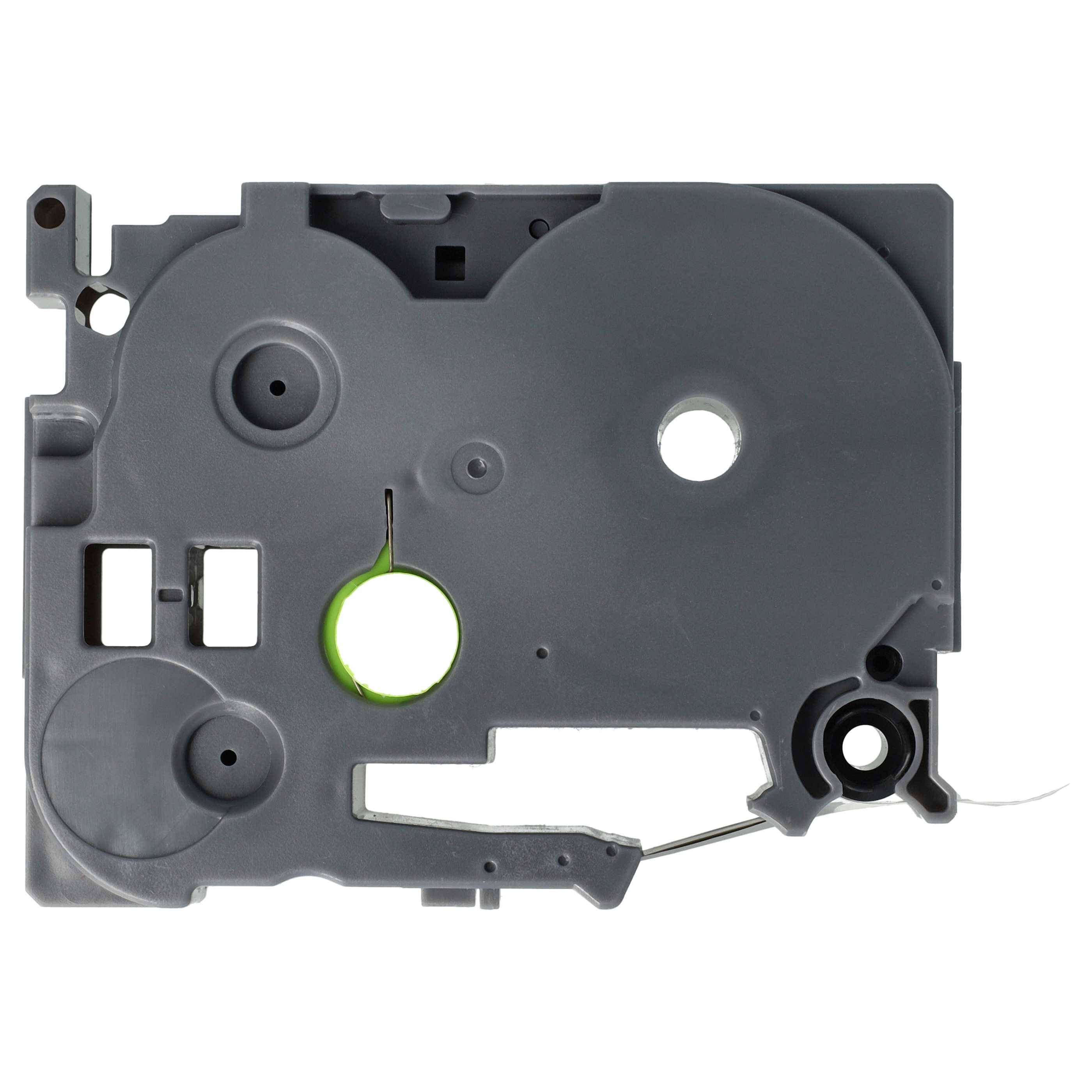 vhbw Schriftband-Kassette kompatibel mit Brother PT 1000, 1090, 1080, 1010, 1000-Serie Etiketten-Drucker 8m x 6mm Schwarz auf Weiß Sicherheitsband