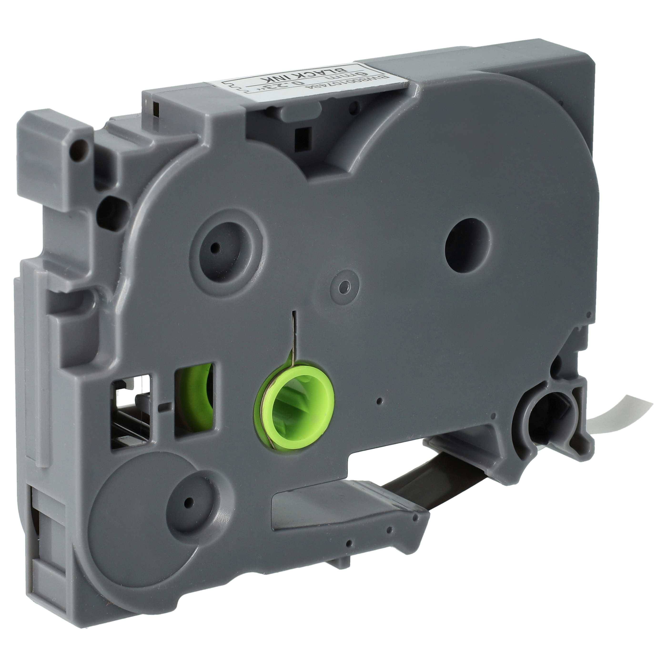 vhbw Schriftband-Kassette kompatibel mit Brother PT 1000, 1090, 1080, 1010, 1000-Serie Etiketten-Drucker 8m x 6mm Schwarz auf Weiß Sicherheitsband