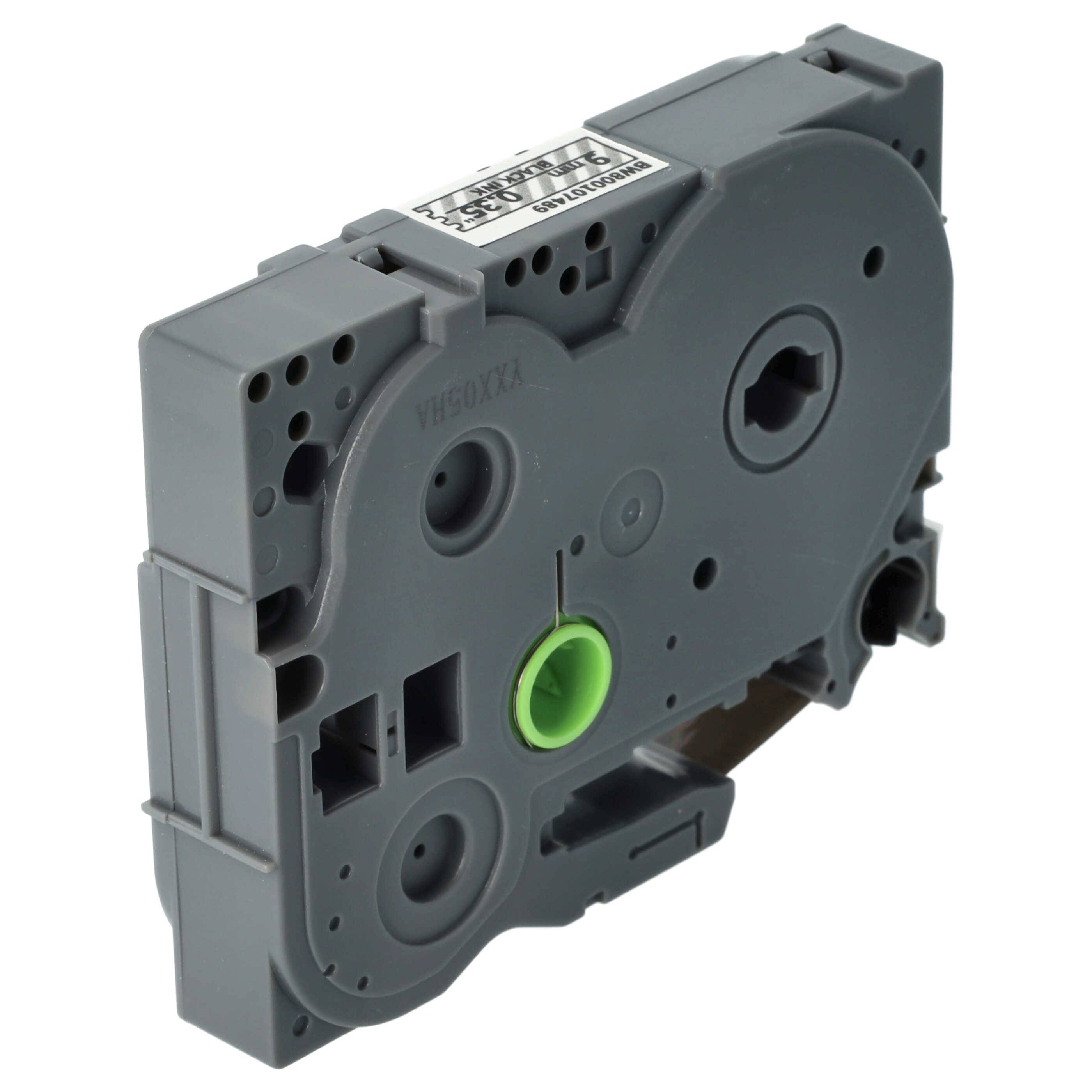 vhbw Schriftband-Kassette kompatibel mit Brother PT 9400, 9000-Serie, 9200PC, 9200DX, 900F Etiketten-Drucker 8m x 9mm Schwarz auf Matt-Transparent