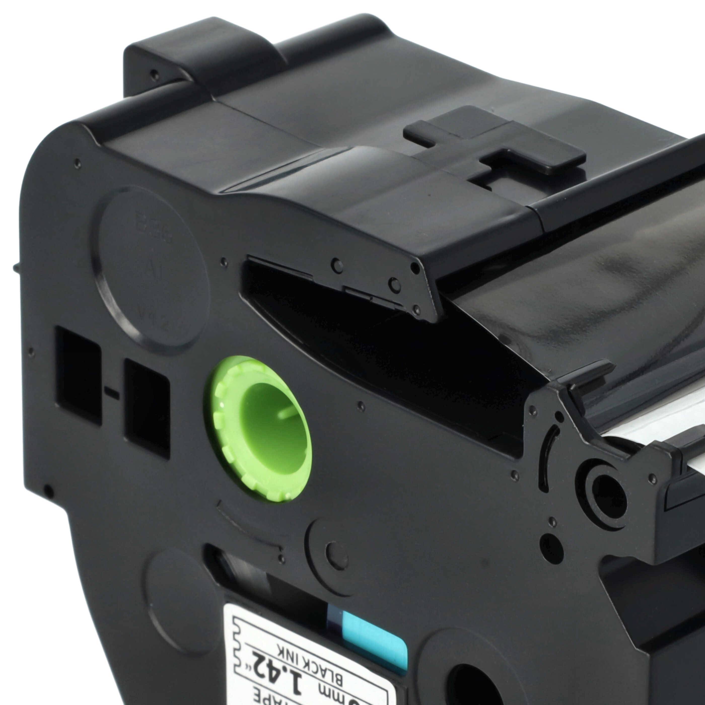 vhbw Schriftband-Kassette Ersatz für Brother TZ-FX261, TZE-FX261 für Etiketten-Drucker 8m x 36mm Schwarz auf Weiß, Flexibel