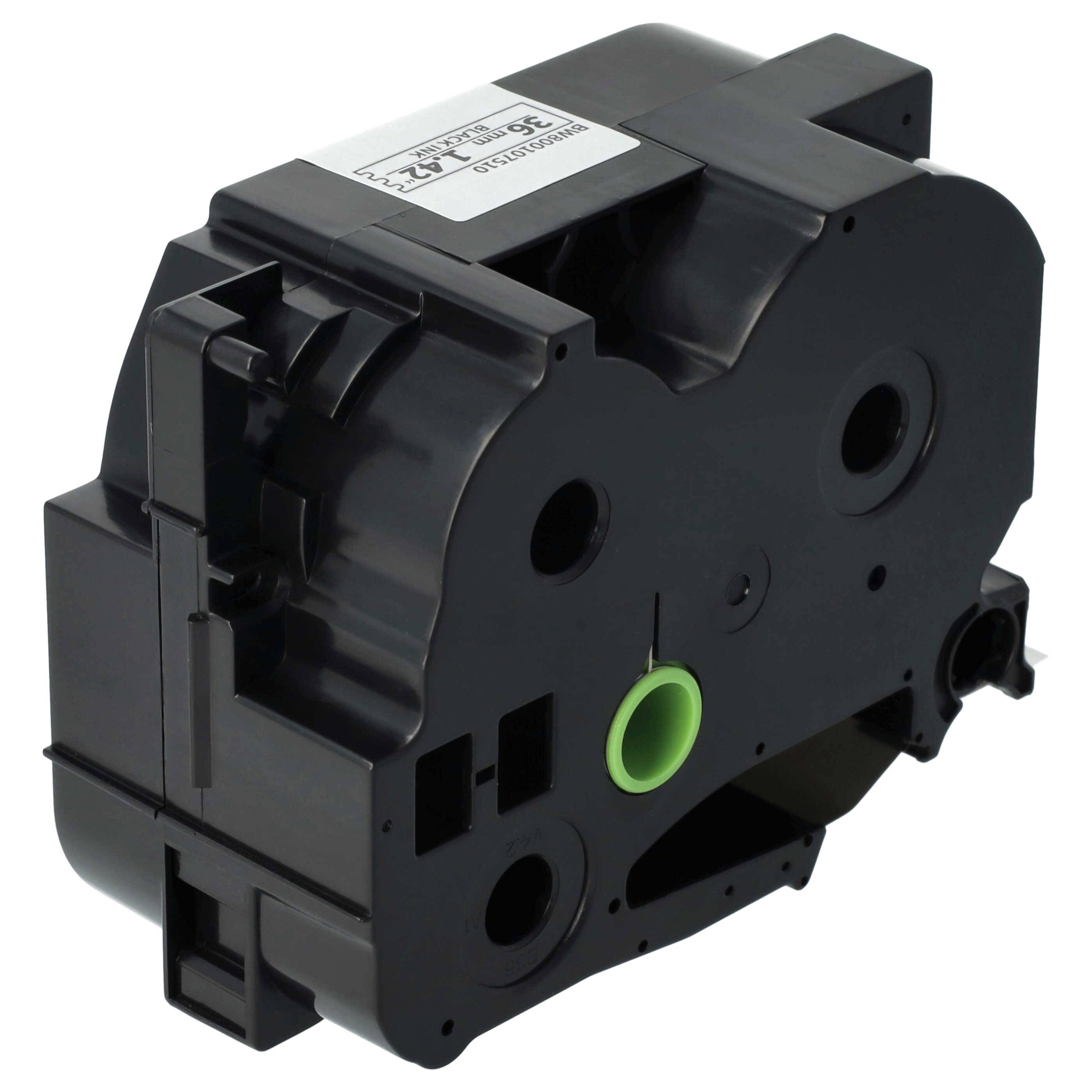 vhbw Schriftband-Kassette Ersatz für Brother TZ-FX261, TZE-FX261 für Etiketten-Drucker 8m x 36mm Schwarz auf Weiß, Flexibel