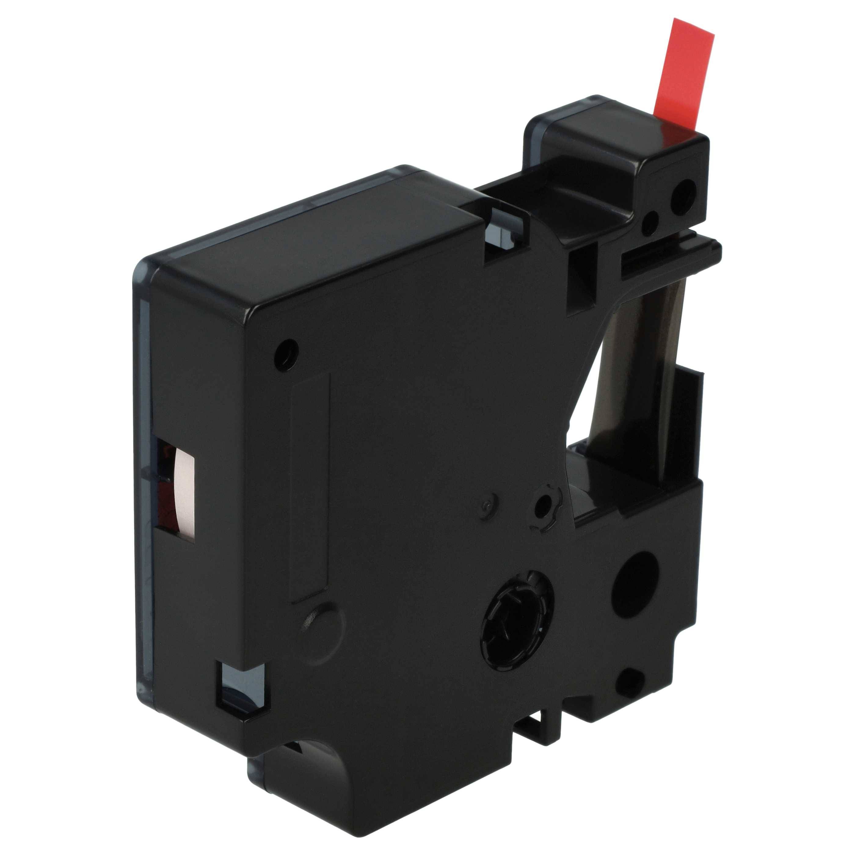 vhbw Schriftband-Kassette kompatibel mit Dymo 5000, 2000, 5500 Etiketten-Drucker 7m x 6mm Schwarz auf Rot