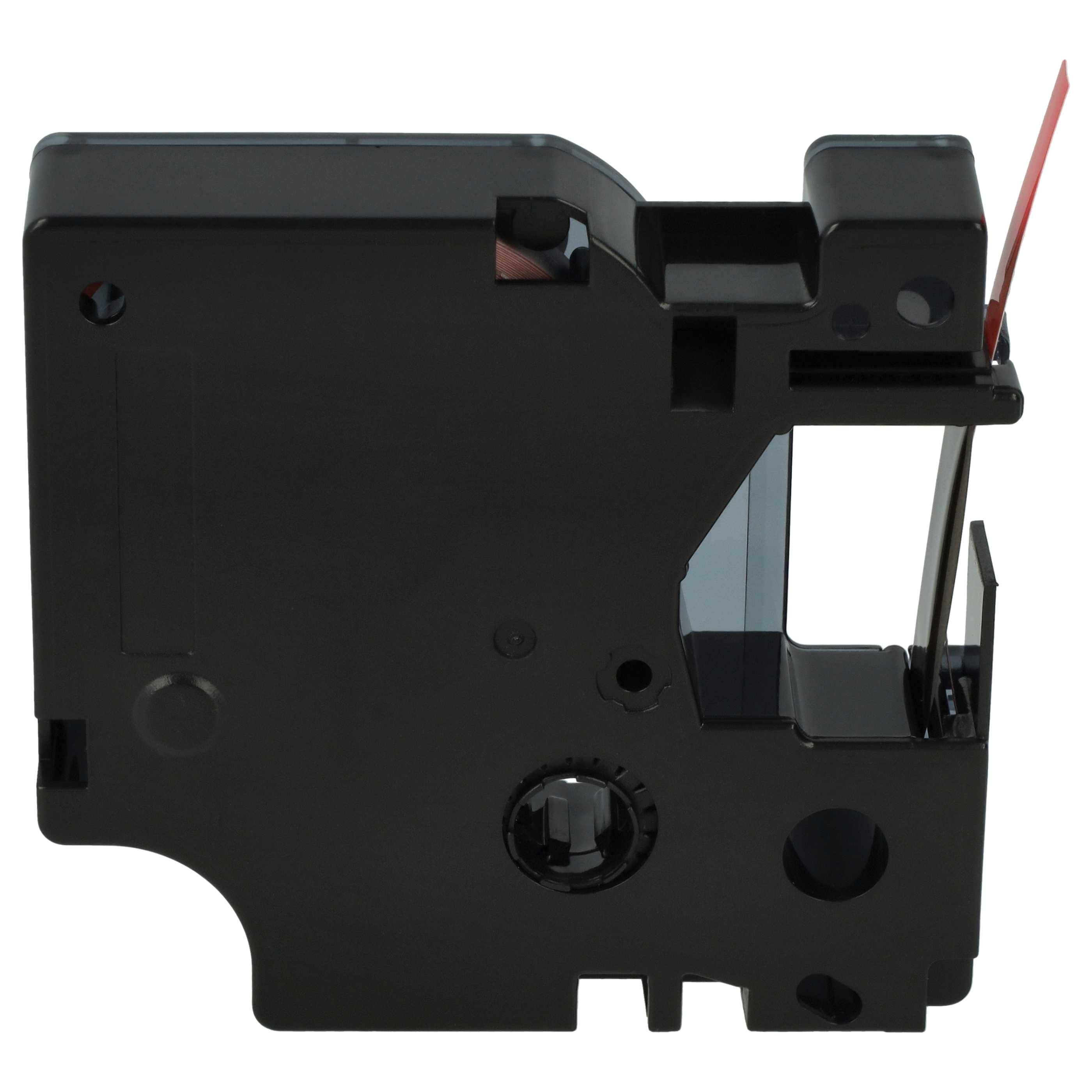 vhbw Schriftband-Kassette kompatibel mit Dymo LabelWriter Duo 400, Duo, Duo 450 Etiketten-Drucker 7m x 6mm Schwarz auf Rot