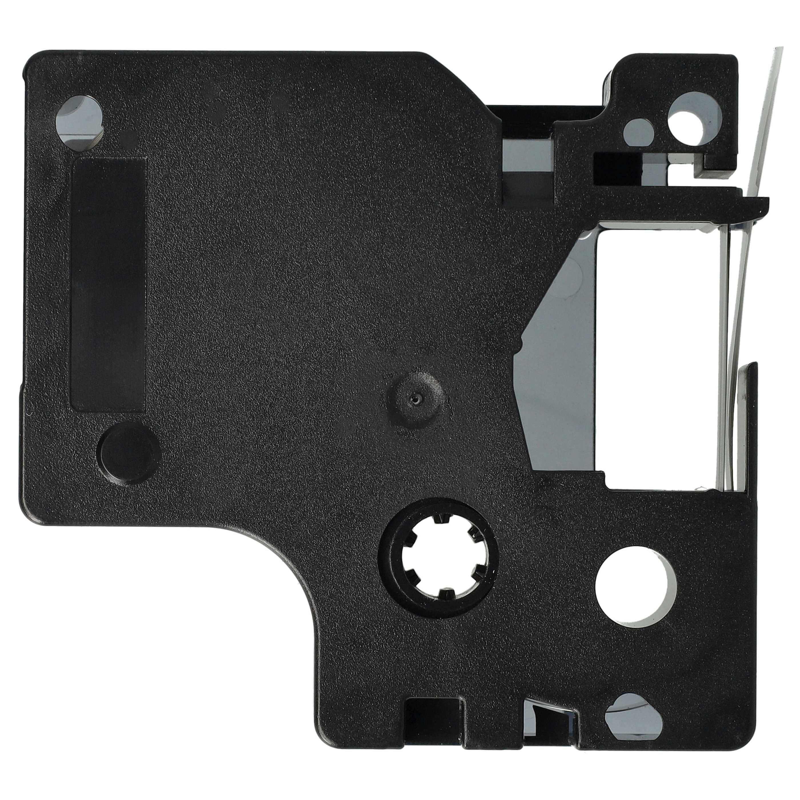 vhbw Schriftband-Kassette kompatibel mit Dymo LabelManager 400 | 300, 350, 260P, 280, 360D, 350D Etiketten-Drucker 7m x 9mm Schwarz auf Transparent