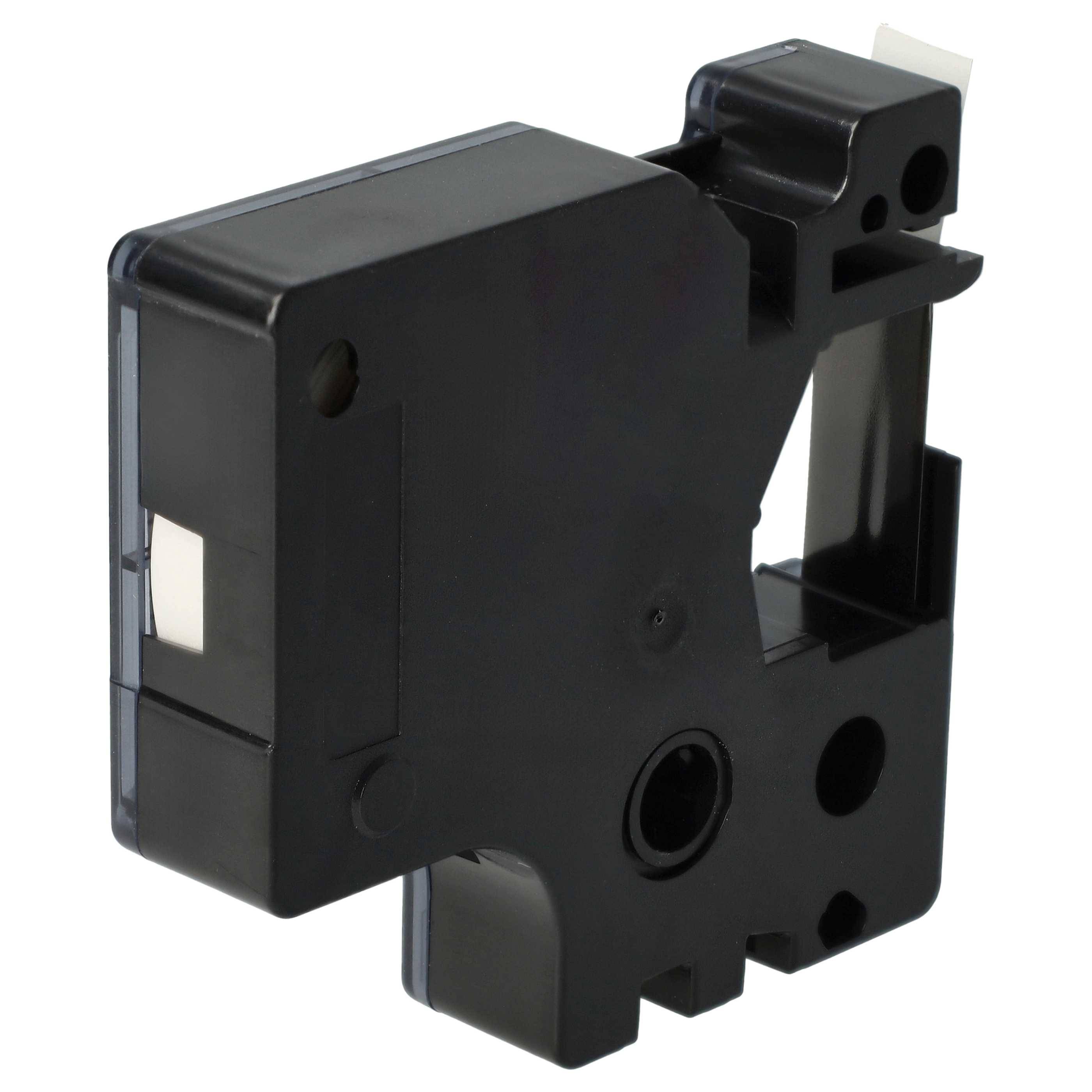 vhbw Schriftband-Kassette kompatibel mit Dymo LabelManager 400 | 300, 350, 260P, 280, 360D, 350D Etiketten-Drucker 7m x 9mm Schwarz auf Transparent