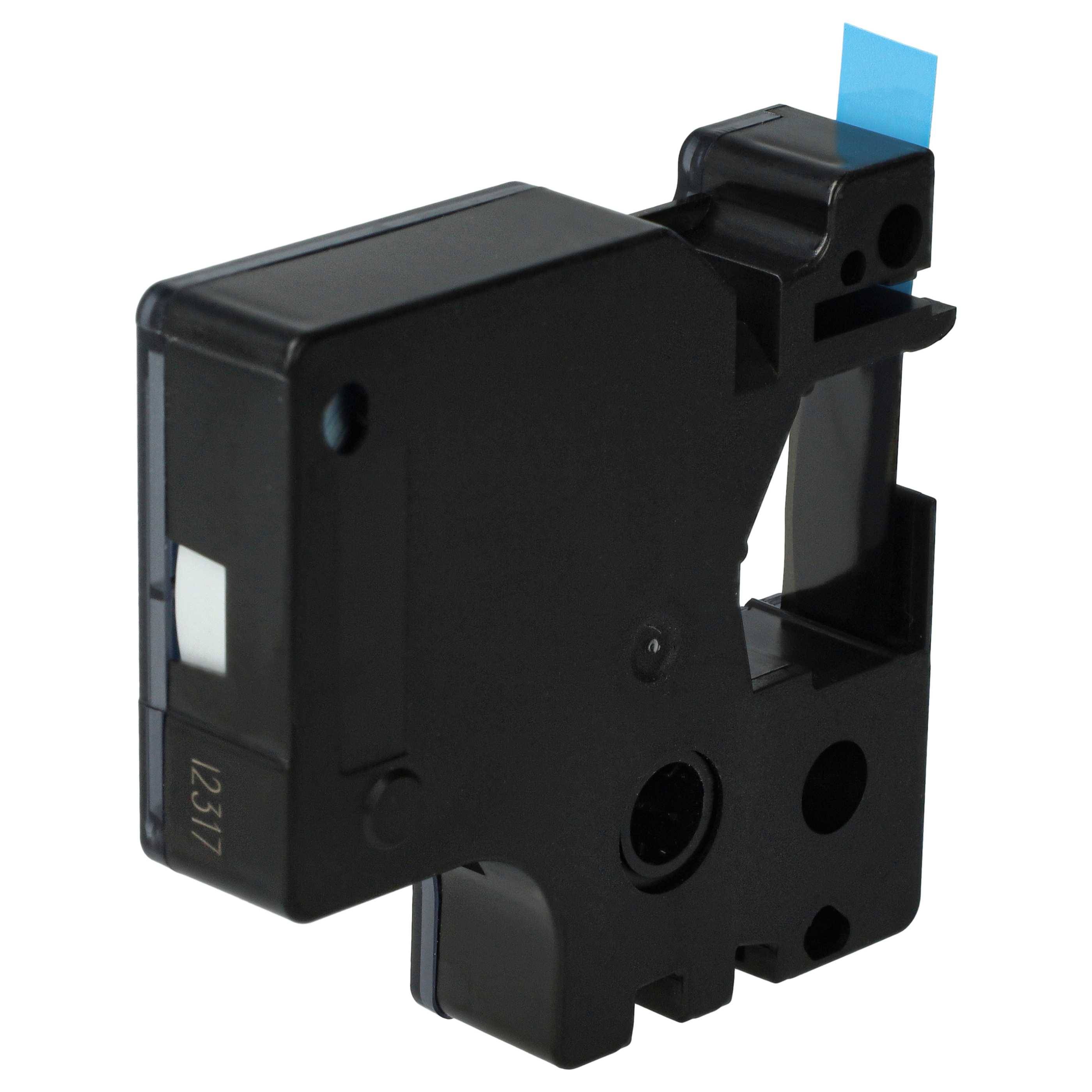 vhbw Schriftband-Kassette kompatibel mit Dymo LabelManager 500TS, 500, PC II Etiketten-Drucker 7m x 9mm Schwarz auf Blau