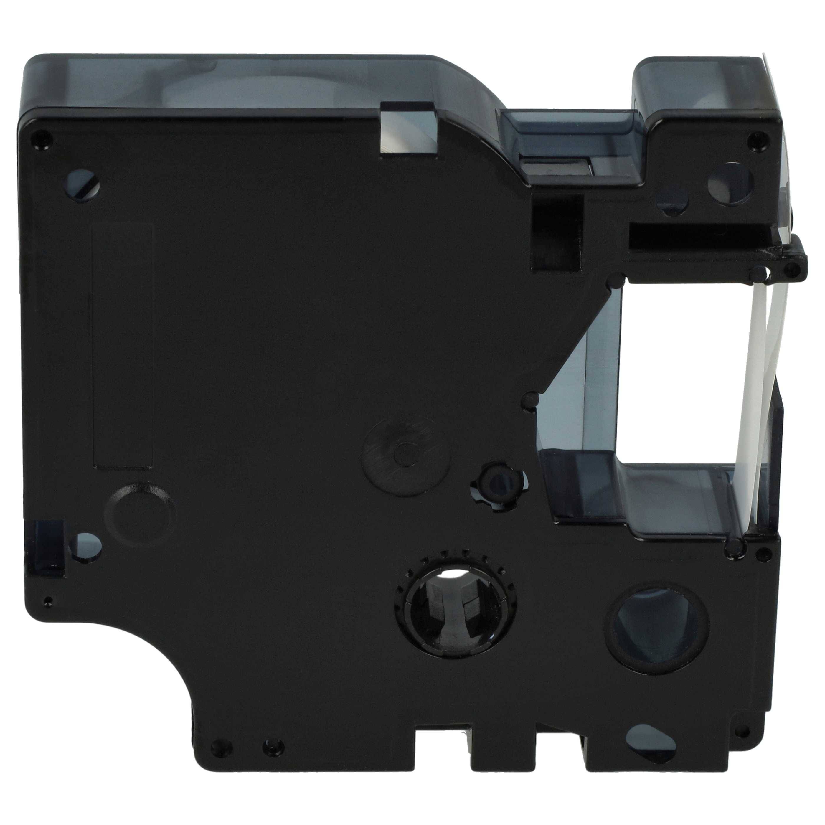 vhbw Schriftband-Kassette kompatibel mit Dymo LabelManager 420P, 450D, 450, 500TS, 500, PC II Etiketten-Drucker 7m x 9mm Weiß auf Transparent