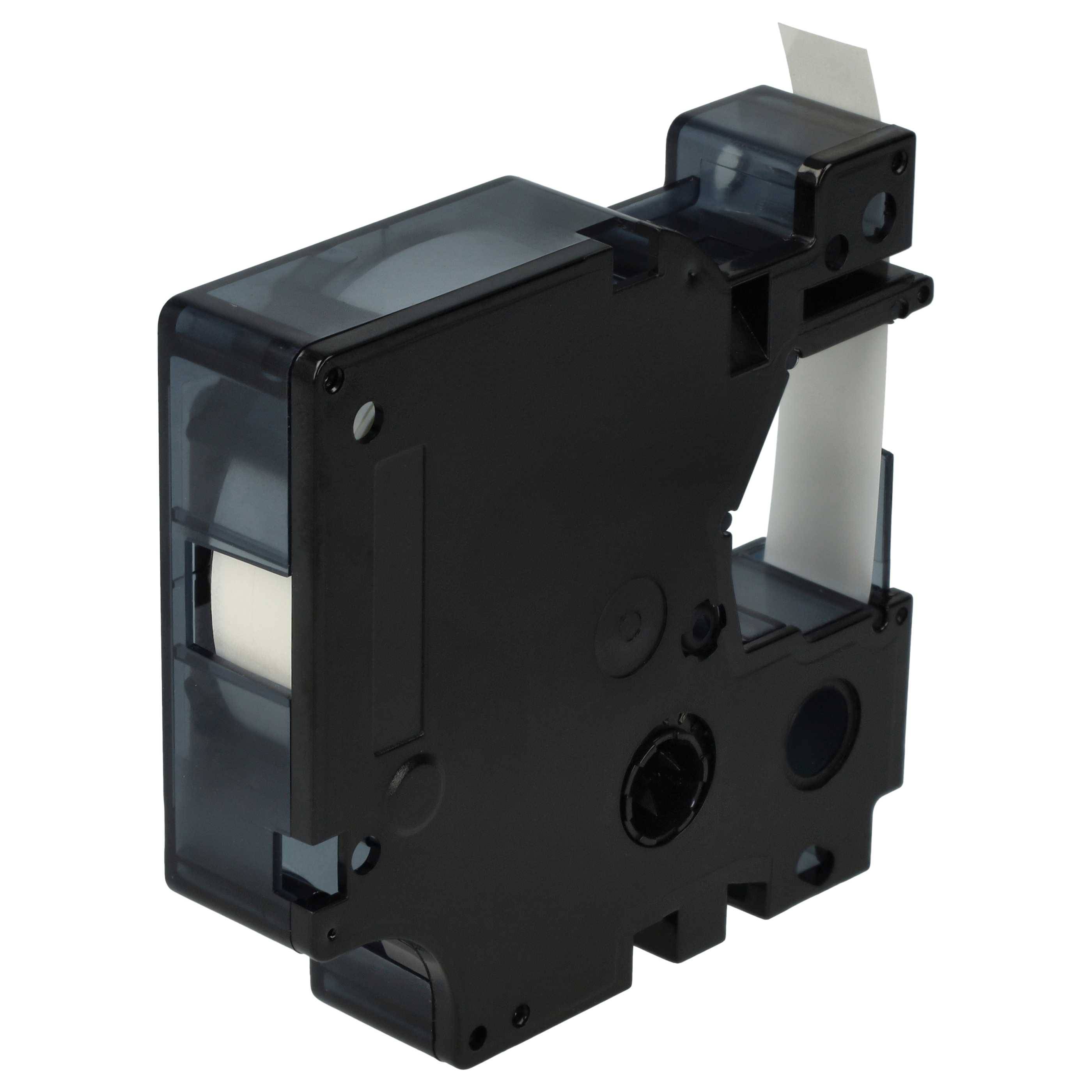 vhbw Schriftband-Kassette kompatibel mit Dymo LabelManager 420P, 450D, 450, 500TS, 500, PC II Etiketten-Drucker 7m x 9mm Weiß auf Transparent