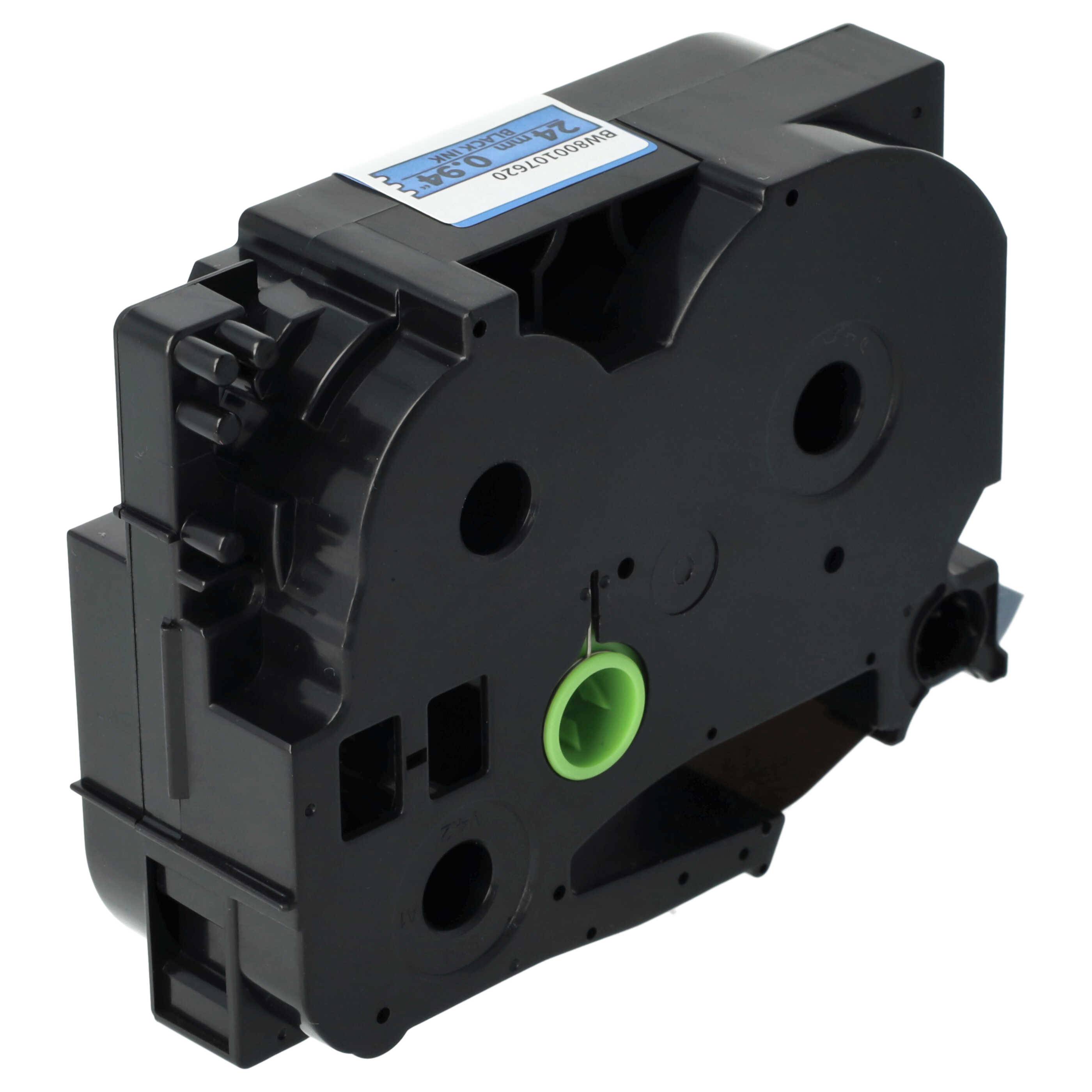 vhbw Schriftband-Kassette kompatibel mit Brother PT H 500 Li, P 700, RL 700 S Etiketten-Drucker 8m x 24mm Schwarz auf Blau