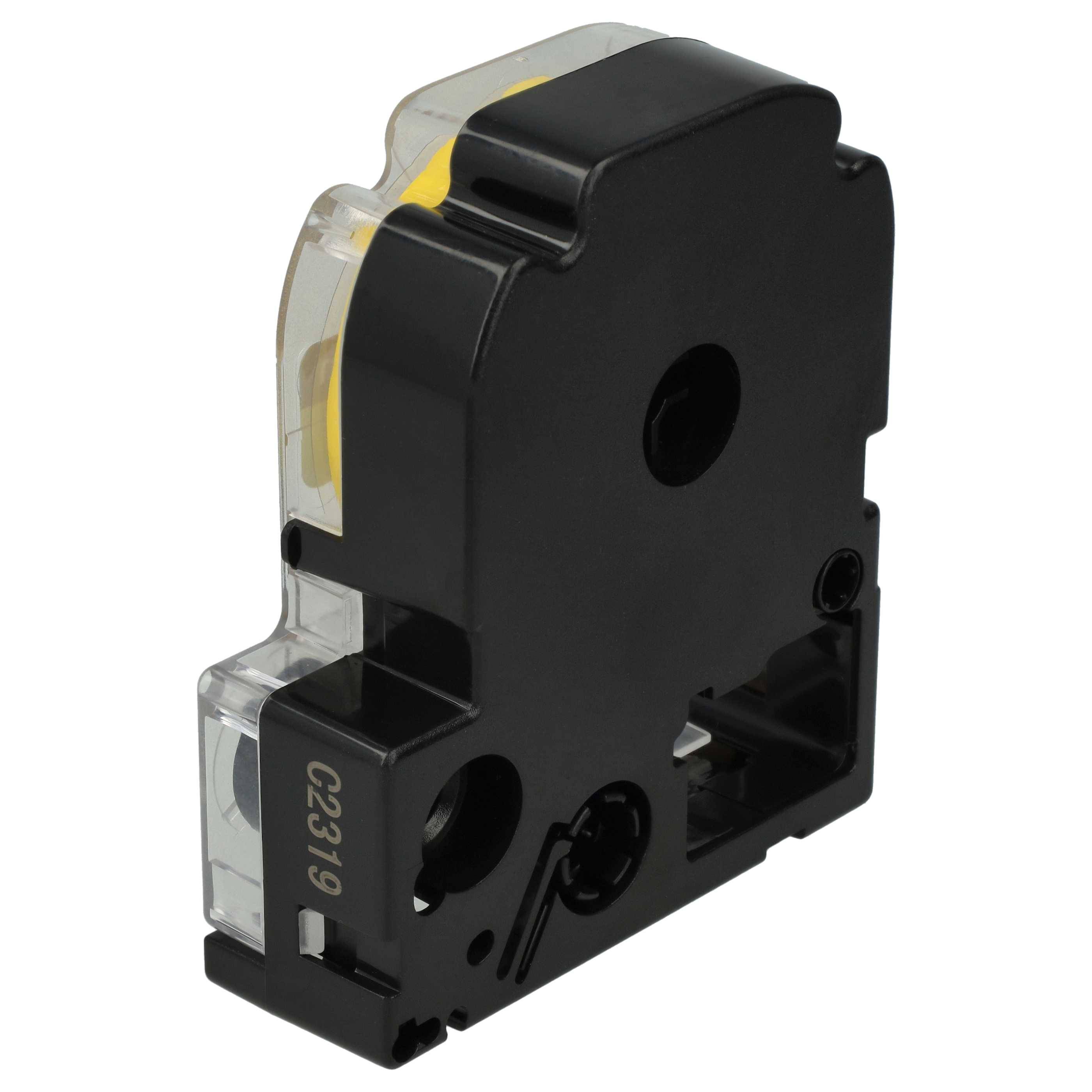 vhbw Schriftband-Kassette kompatibel mit Epson LabelWorks LW-1000P, LW-600P, LW-500, LW-400, LW-300 Etiketten-Drucker 8m x 12mm Schwarz auf Gelb