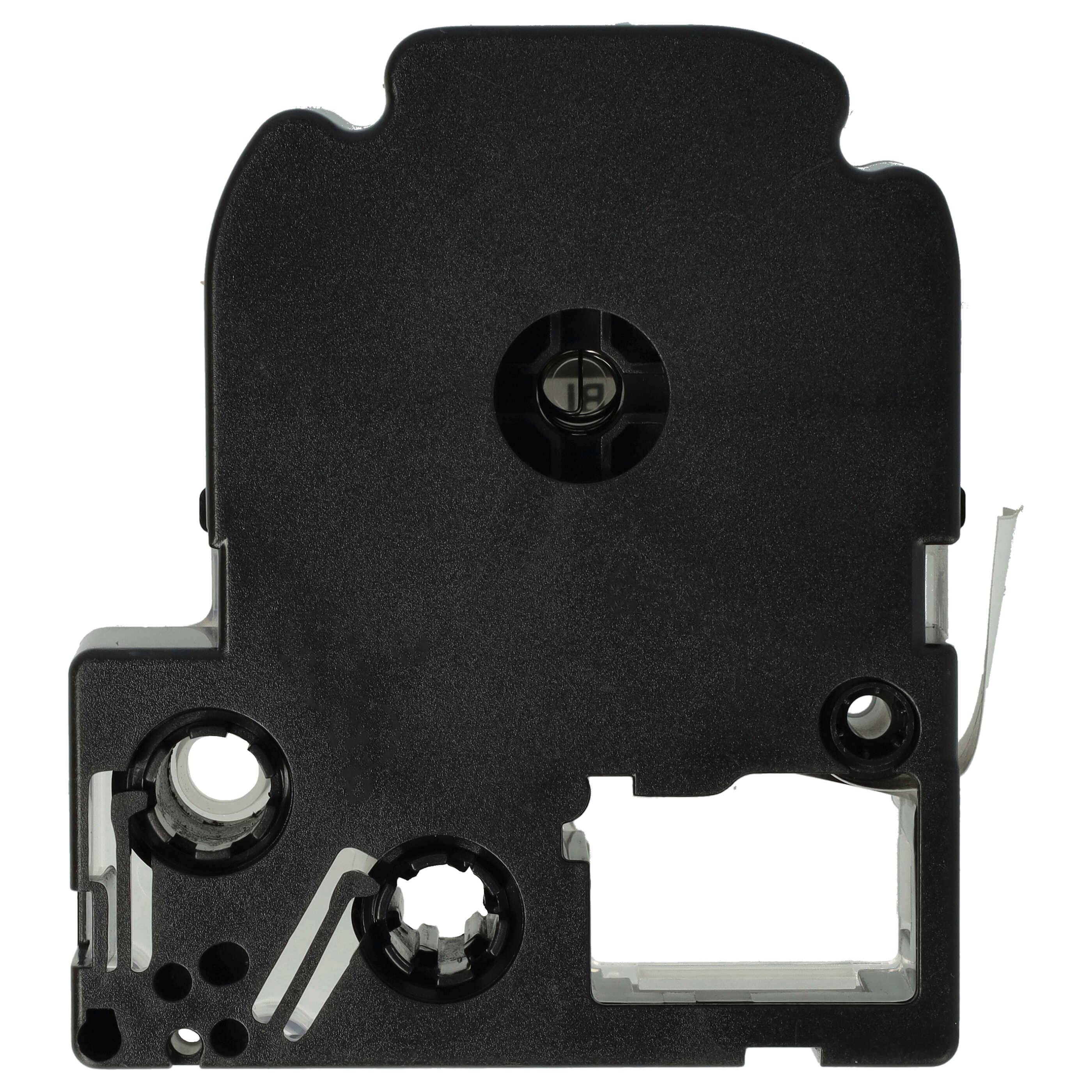vhbw Schriftband-Kassette kompatibel mit KingJim SR-PBW1, SR-RK1, SR150, SR180, SR230C, SR300TF, SR330, SR3700P Etiketten-Drucker 8m x 18mm Schwarz