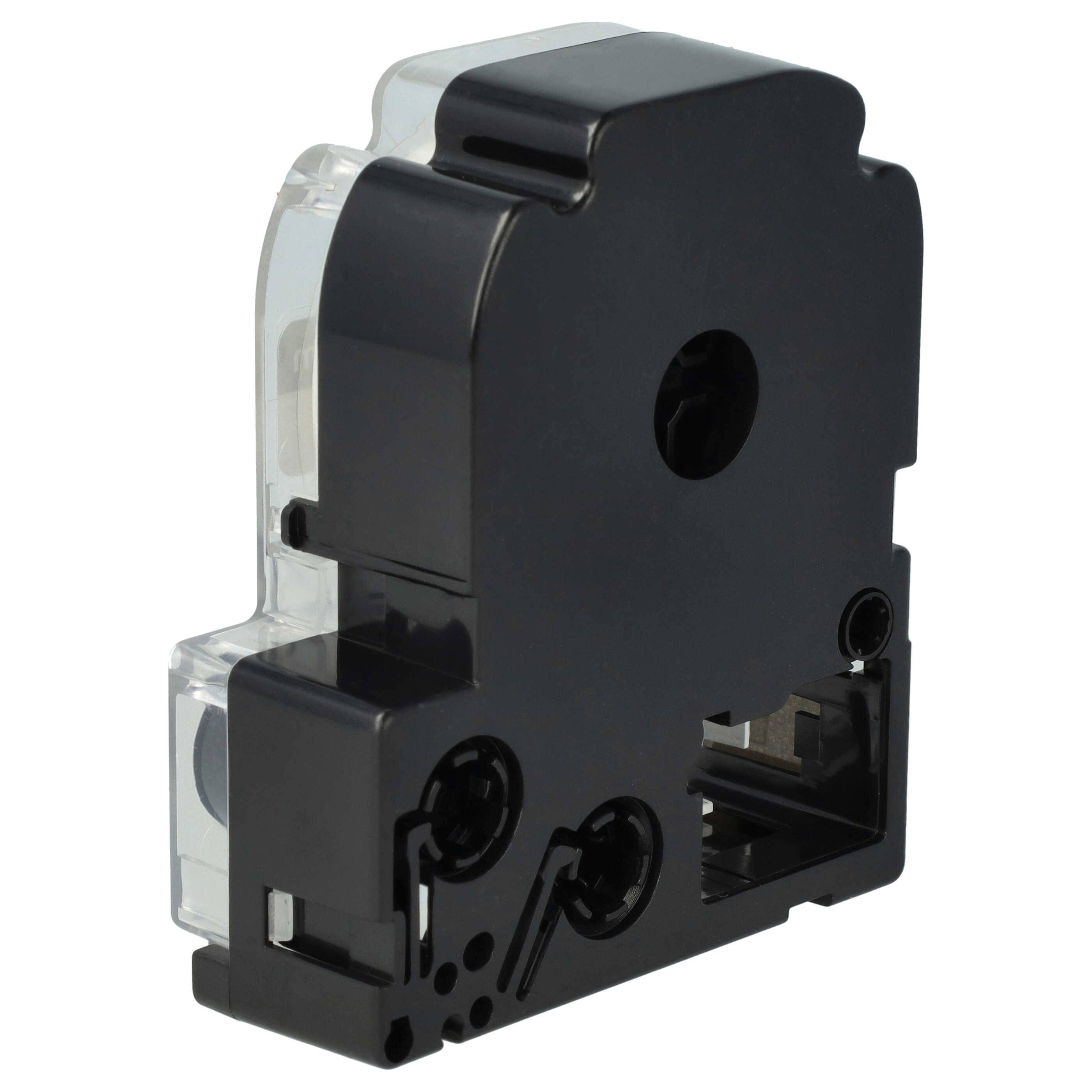 vhbw Schriftband-Kassette kompatibel mit KingJim SR-PBW1, SR-RK1, SR150, SR180, SR230C, SR300TF, SR330, SR3700P Etiketten-Drucker 8m x 18mm Schwarz
