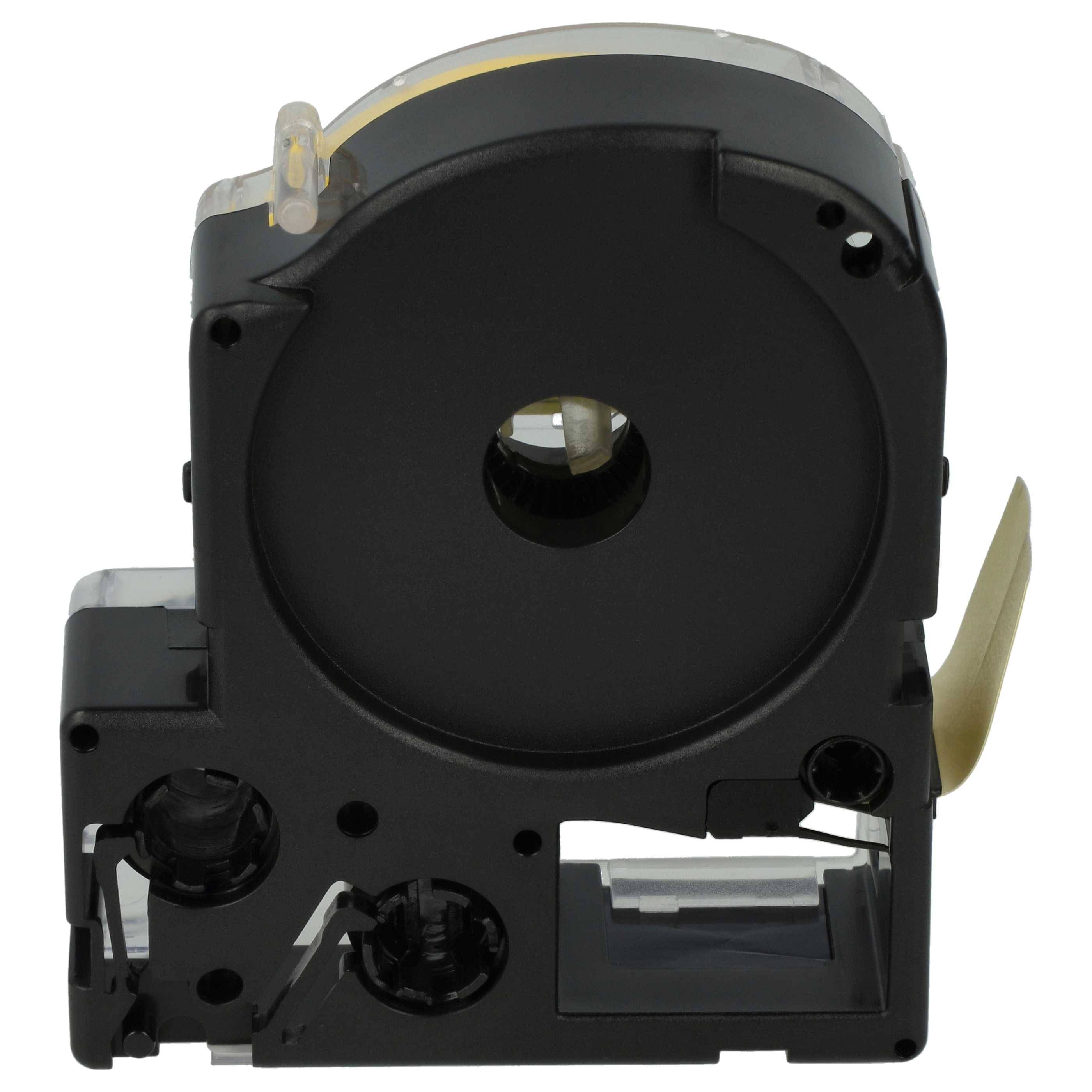 vhbw Schriftband-Kassette kompatibel mit KingJim SR530, SR550, SR530C, SR3900P, SR6700D, SR40, SR750 Etiketten-Drucker 8m x 18mm Schwarz auf Gelb