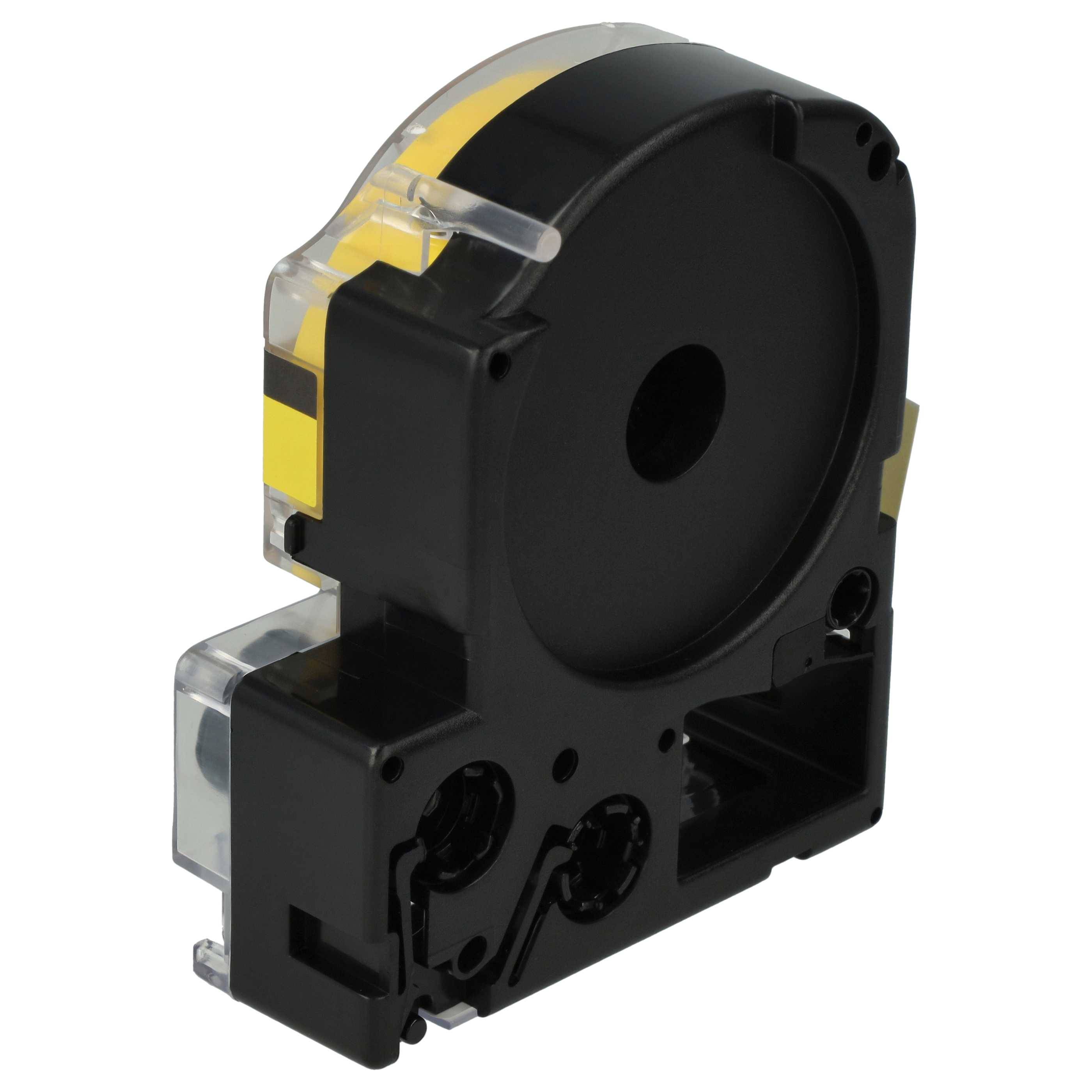 vhbw Schriftband-Kassette kompatibel mit KingJim SR3900C | SR150, SR3700P, SR330, SR300TF, SR180, SR230C Etiketten-Drucker 8m x 18mm Schwarz auf