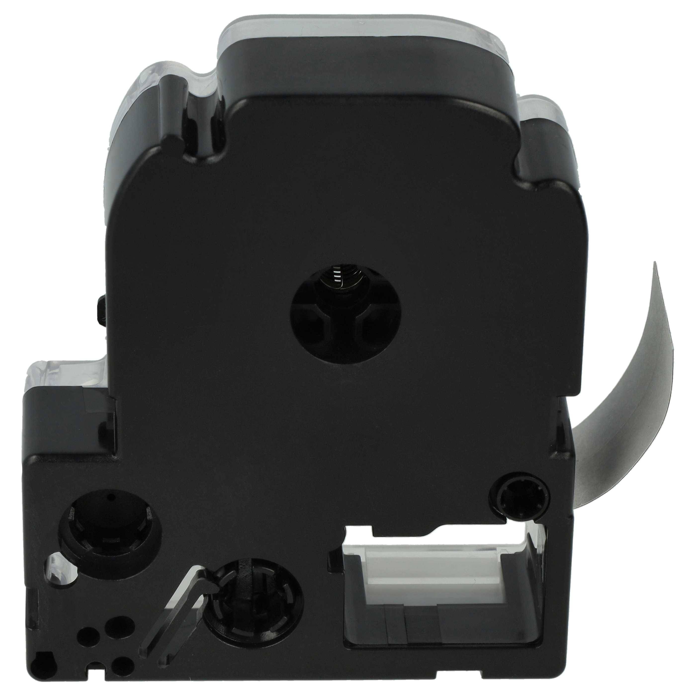 vhbw Schriftband-Kassette für KingJim SD18KW | Etiketten-Drucker 8m x 18mm Weiß auf Schwarz