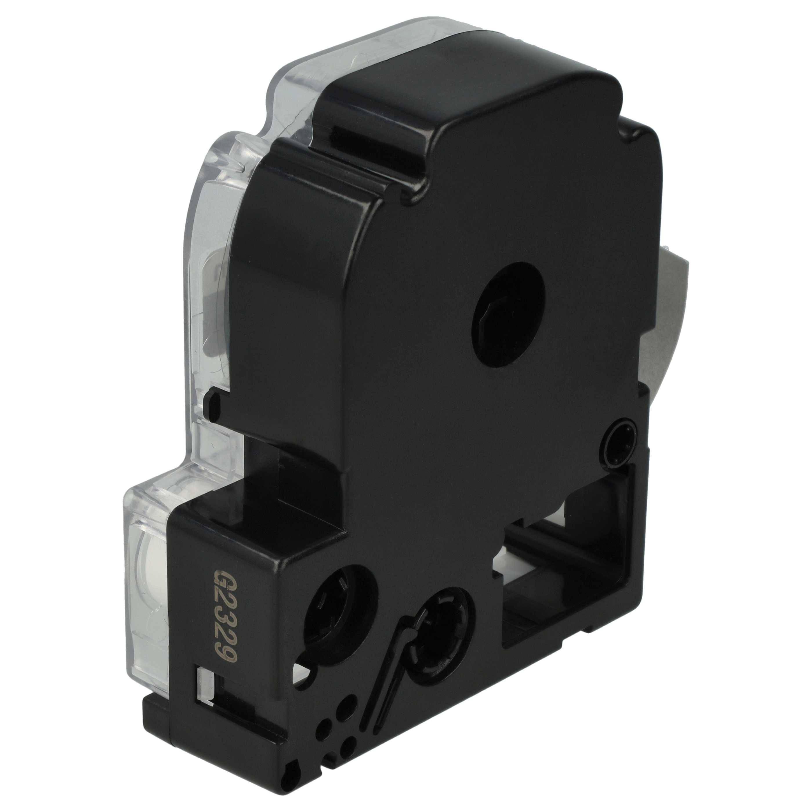 vhbw Schriftband-Kassette Ersatz für Epson LC-5BWV für Etiketten-Drucker 8m x 18mm Weiß auf Schwarz