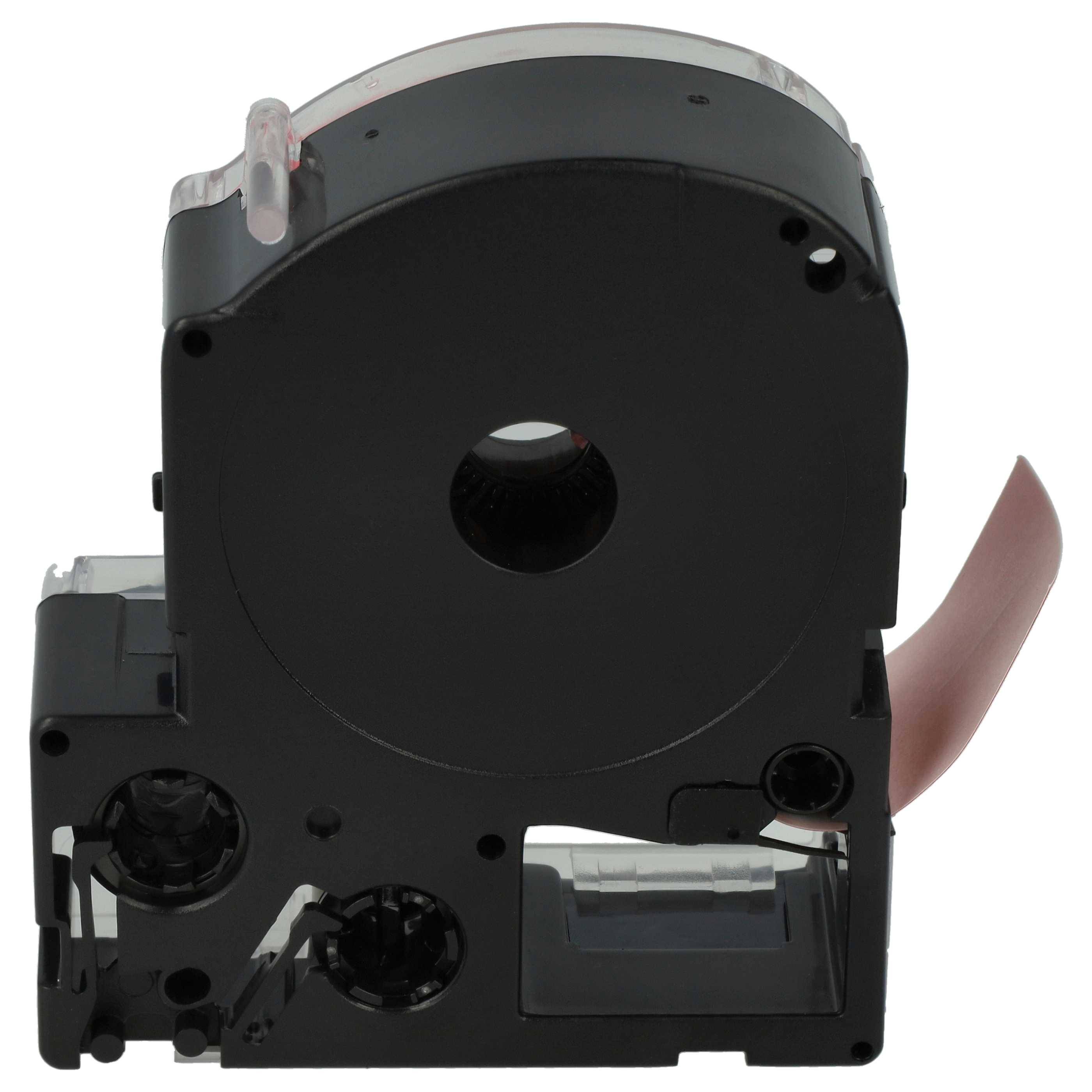 vhbw Schriftband-Kassette kompatibel mit KingJim SR750, SR950 Etiketten-Drucker 8m x 24mm Schwarz auf Rot