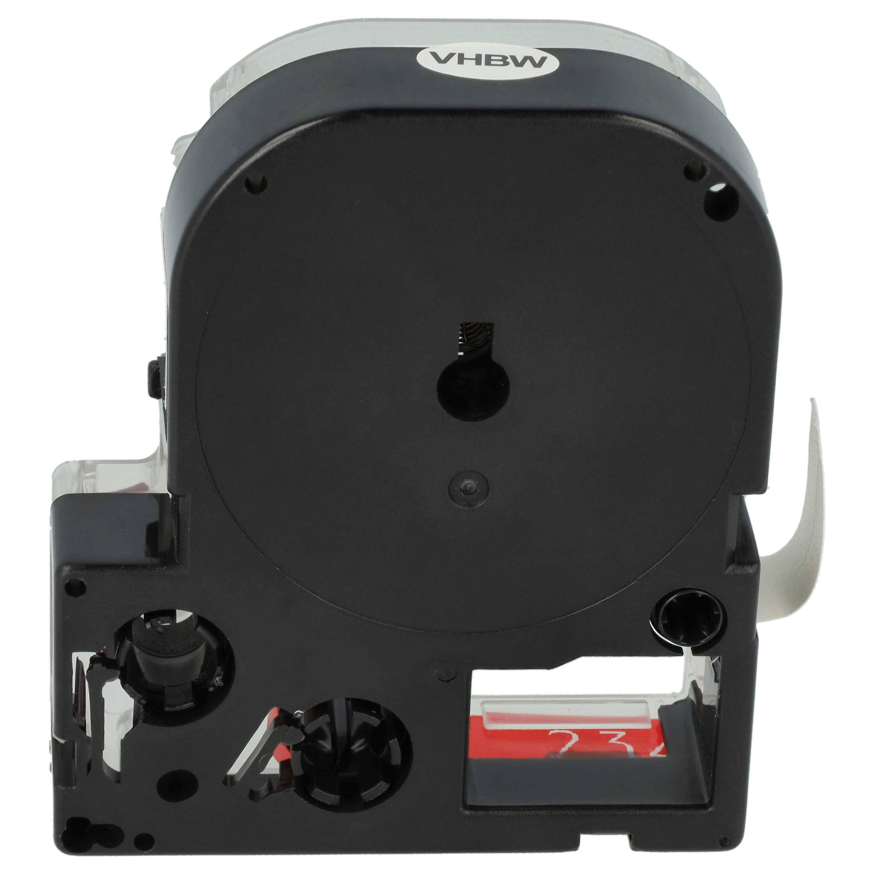 vhbw Schriftband-Kassette Ersatz für Epson LC-4WRN für Etiketten-Drucker 8m x 12mm Rot auf Weiß