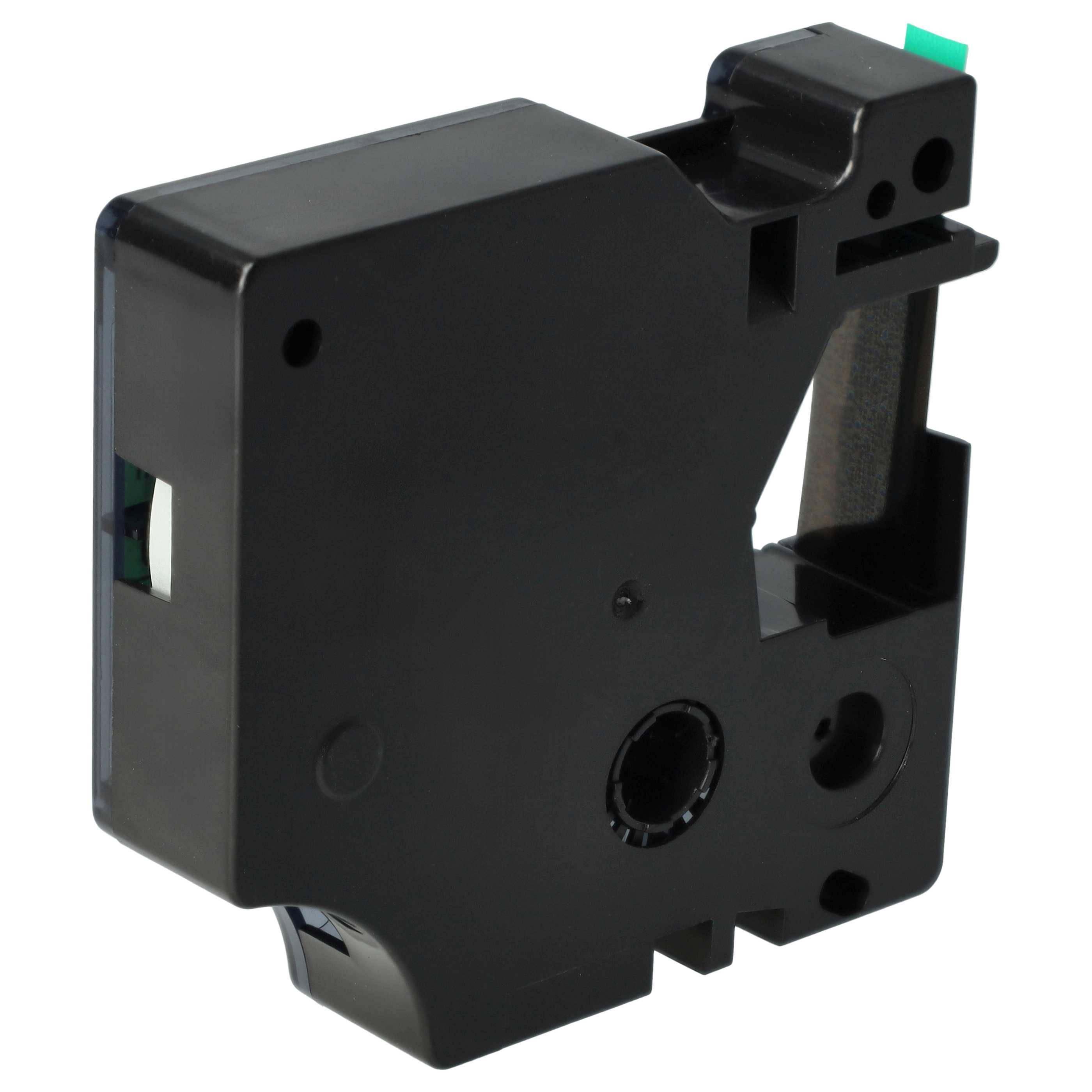 vhbw Schriftband-Kassette kompatibel mit Dymo LabelManager 210D | 300, 200, 350, 260P, 280, 100 Plus, 160 Etiketten-Drucker 7m x 6mm Schwarz au