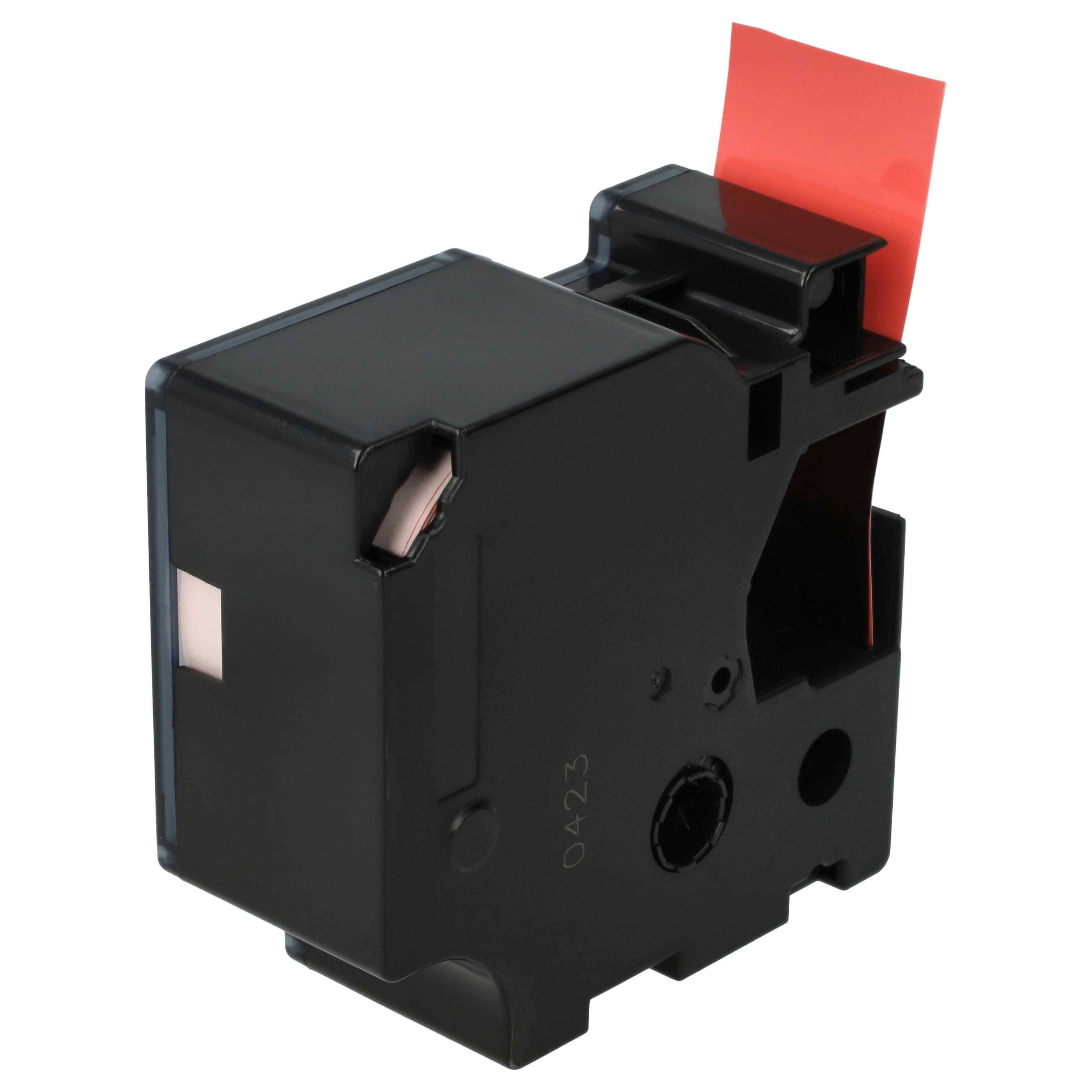 vhbw Schriftband-Kassette kompatibel mit Dymo LabelManager 400, 450D, 450, 500TS, 500, 300 Etiketten-Drucker 7m x 24mm Schwarz auf Rot