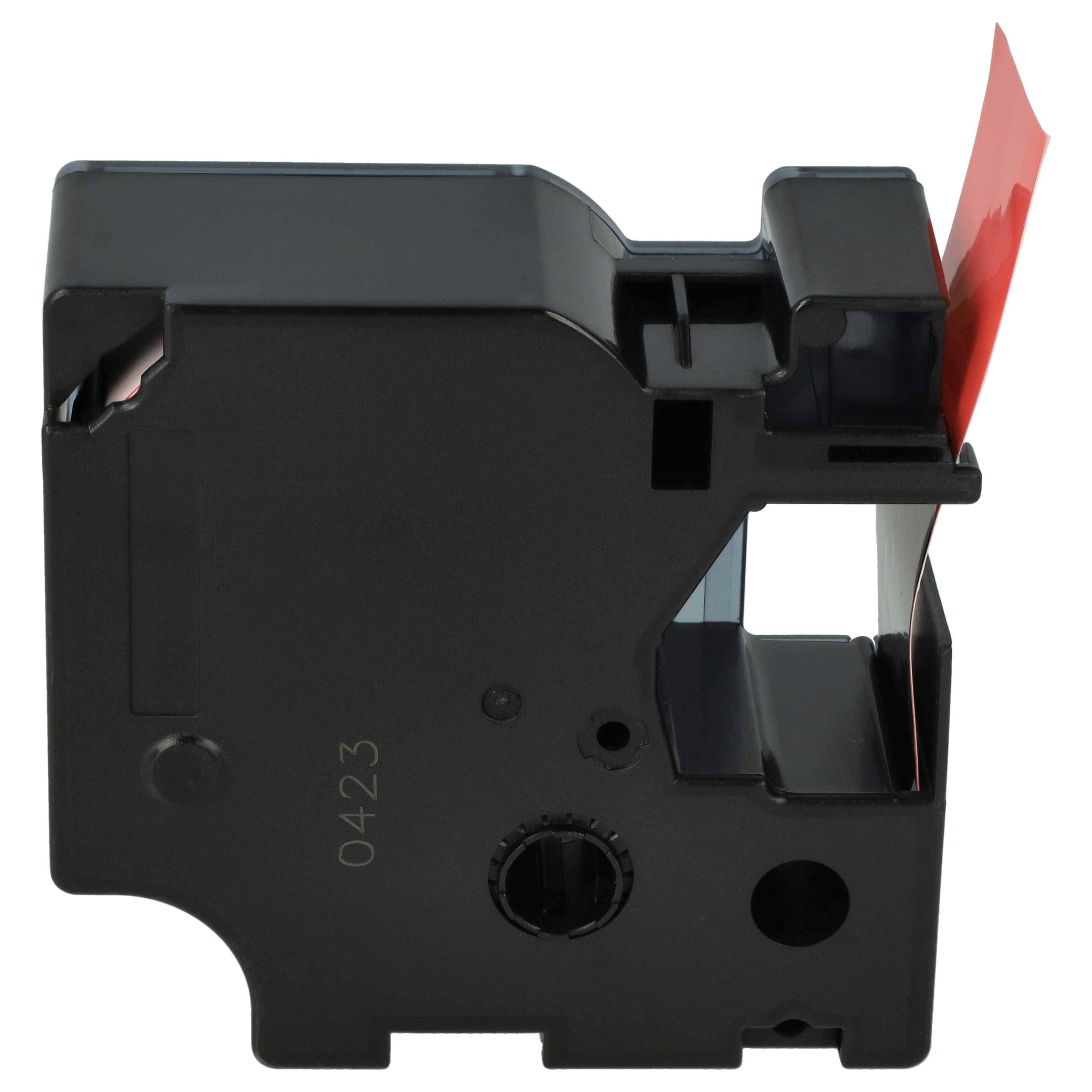 vhbw Schriftband-Kassette kompatibel mit Dymo LabelManager 400, 450D, 450, 500TS, 500, 300 Etiketten-Drucker 7m x 24mm Schwarz auf Rot