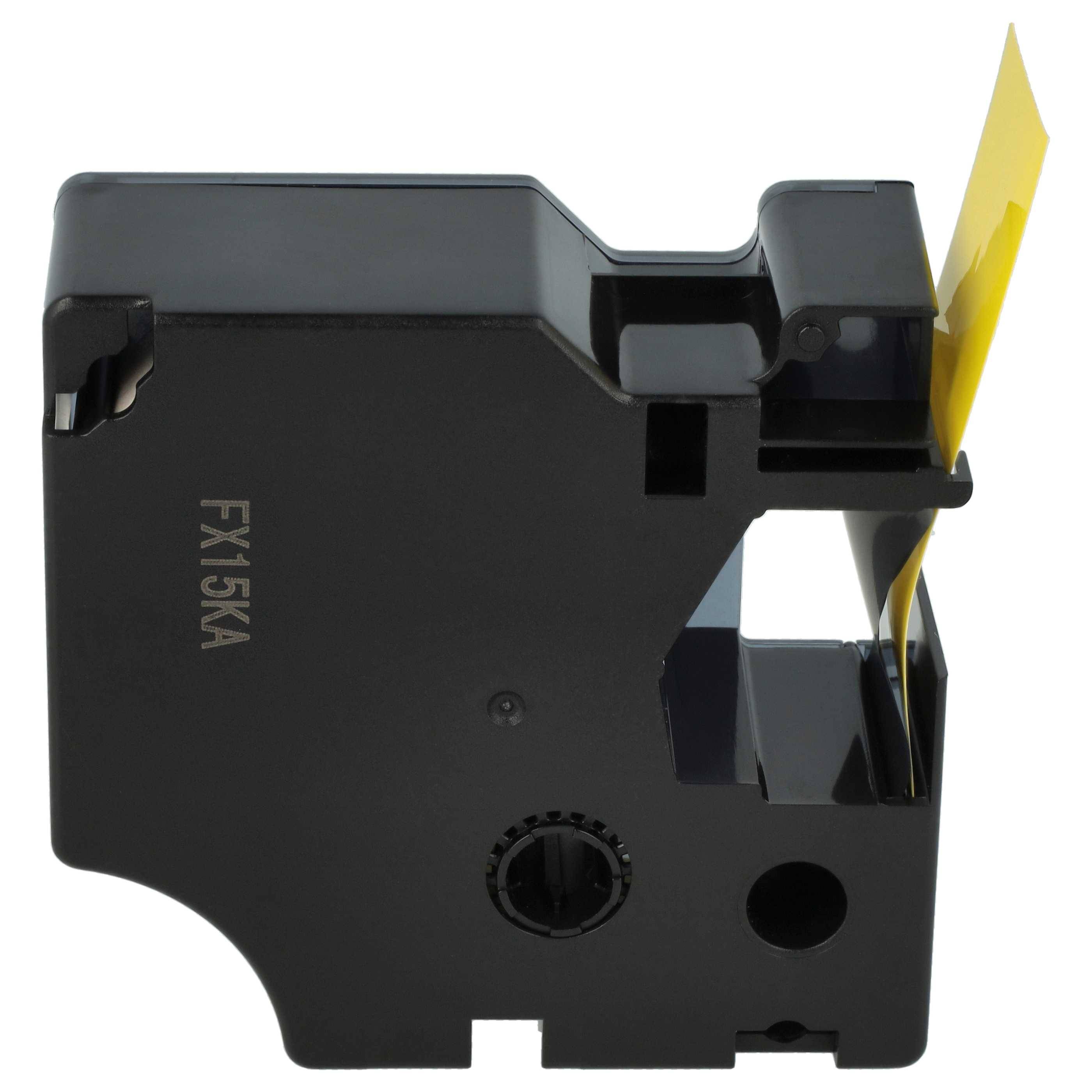 vhbw Schriftband-Kassette kompatibel mit Dymo LabelWriter Duo 400, Duo, Duo 450 Etiketten-Drucker 7m x 24mm Schwarz auf Gelb
