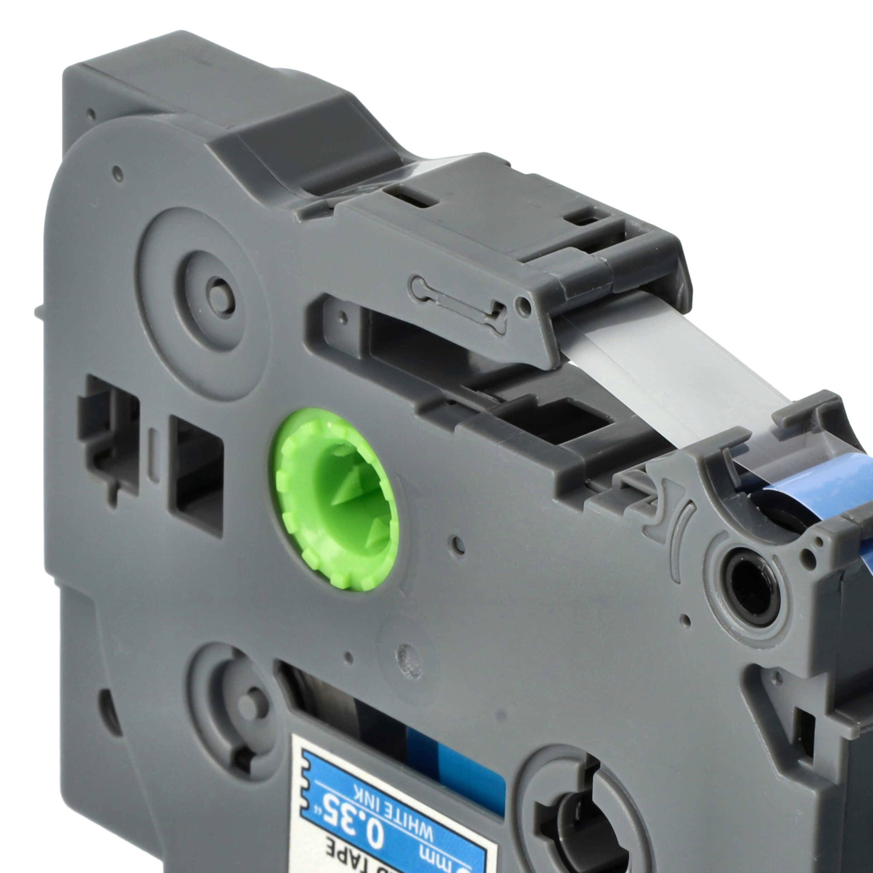 vhbw Schriftband-Kassette kompatibel mit Brother PT RL700S Etiketten-Drucker 8m x 9mm Weiß auf Blau