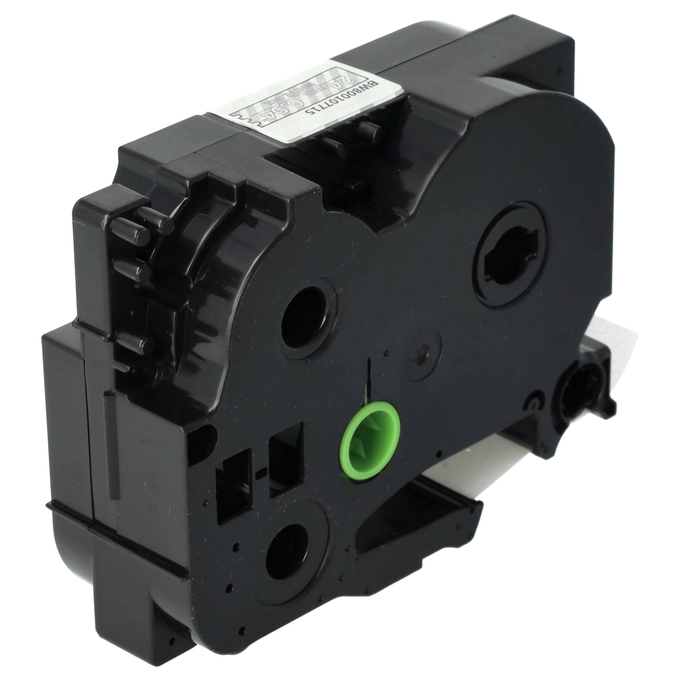 vhbw Schriftband-Kassette Ersatz für Brother TZ-155, TZE-155 für Etiketten-Drucker 8m x 24mm Weiß auf Transparent