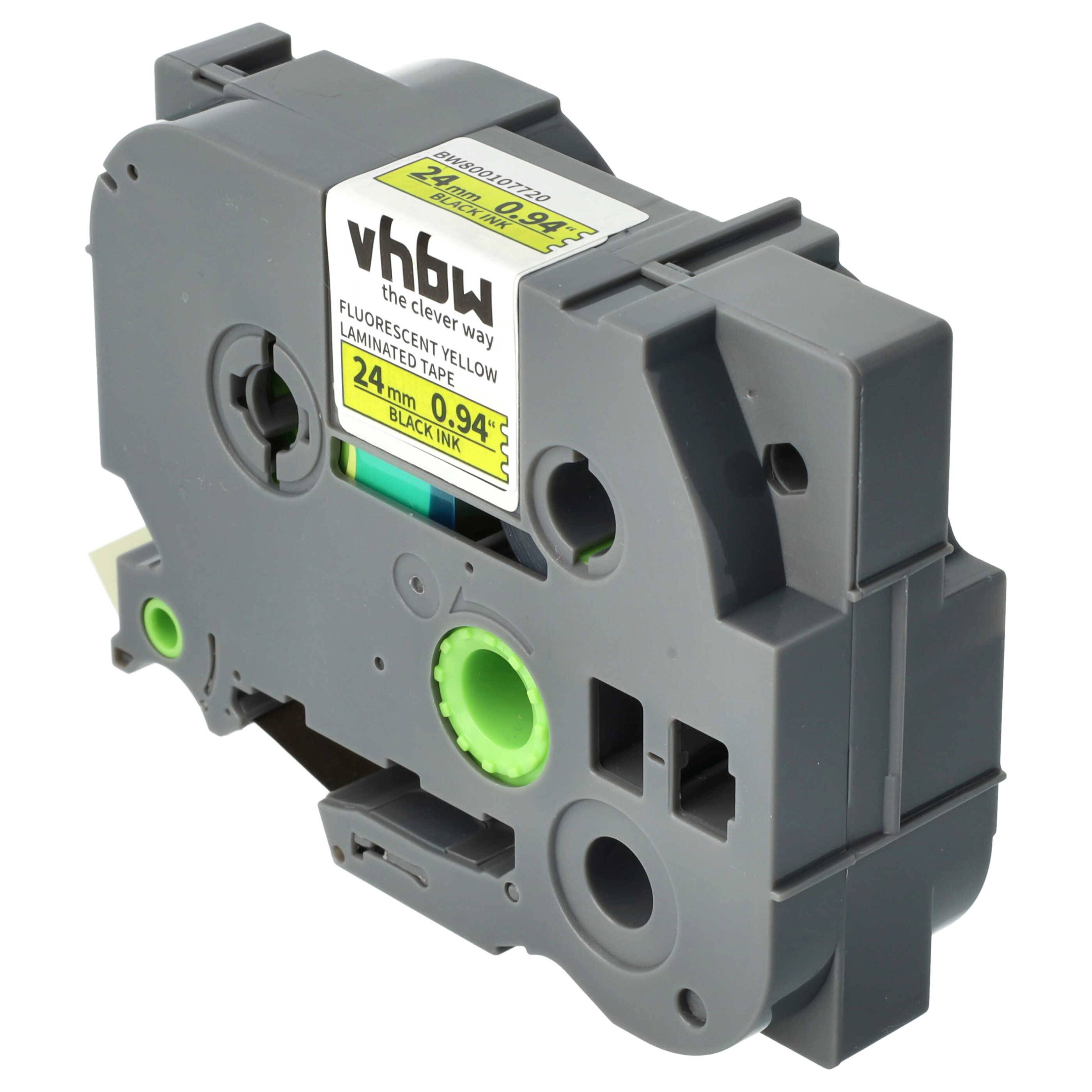 vhbw Schriftband-Kassette Ersatz für Brother TZE-C51, TZ-C51 für Etiketten-Drucker 8m x 24mm Schwarz auf Neon-Gelb