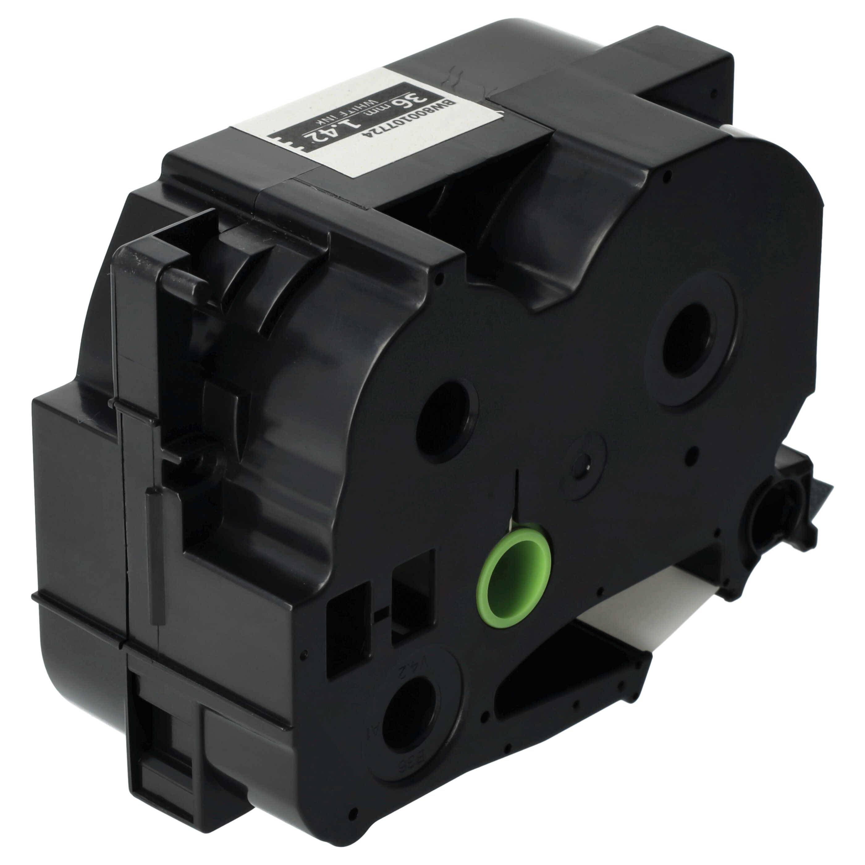 vhbw 1x Schriftband-Kassette kompatibel mit Brother PT 550, 9200, 550A, 3600, 9200PC, 9200DX, 9500, 9500pc Etiketten-Drucker 36mm Weiß auf Schwarz