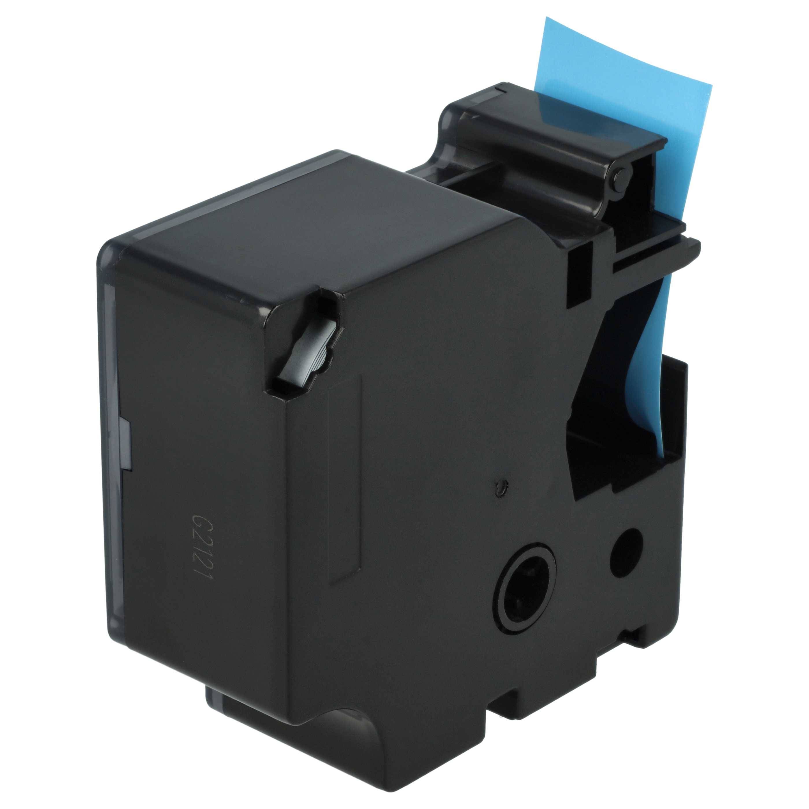 vhbw Schriftband-Kassette kompatibel mit Dymo LabelMaker PC2 | PC Etiketten-Drucker 7m x 24mm Schwarz auf Blau