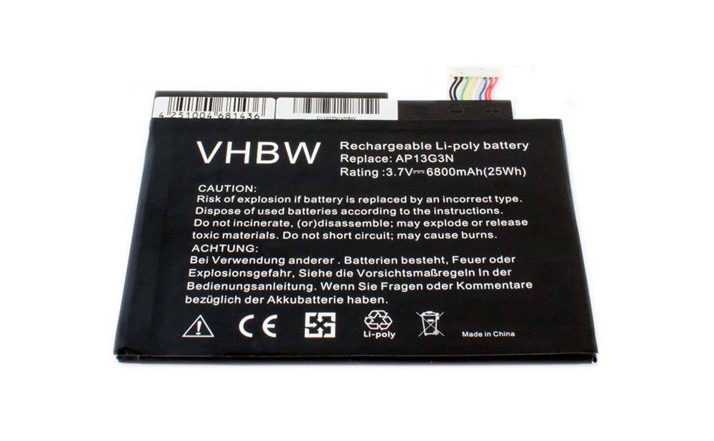 vhbw Akku kompatibel mit Acer Iconia Tab W3-810, ZEIV4, W3 Notebook (6800 mAh, 3,7 V, Li-Polymer)