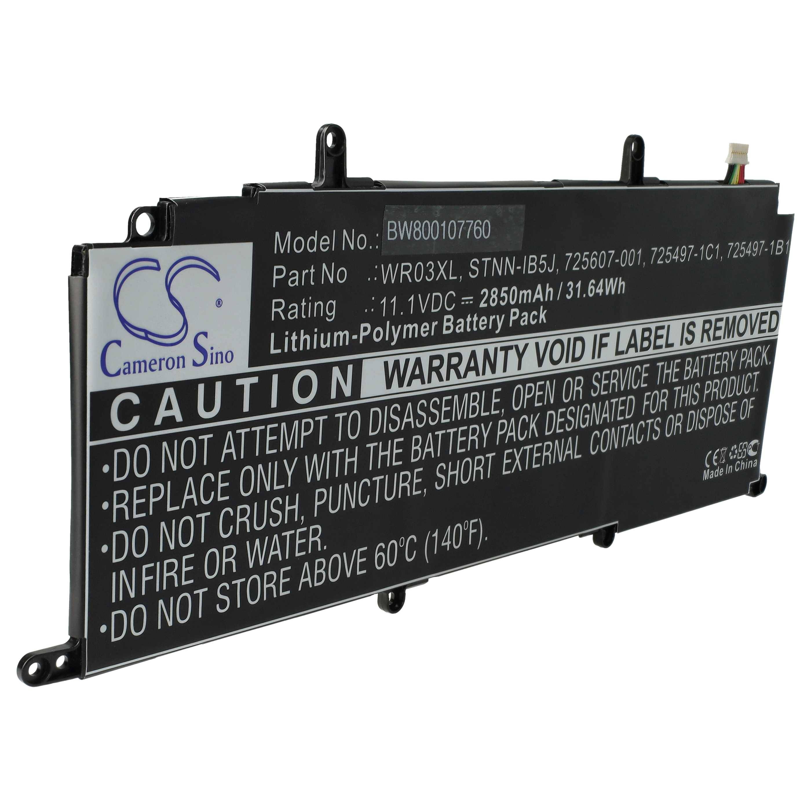 vhbw Akku kompatibel mit HP Split X2 13-M000, TPN-Q133 Notebook (2850 mAh, 11,1 V, Li-Polymer)