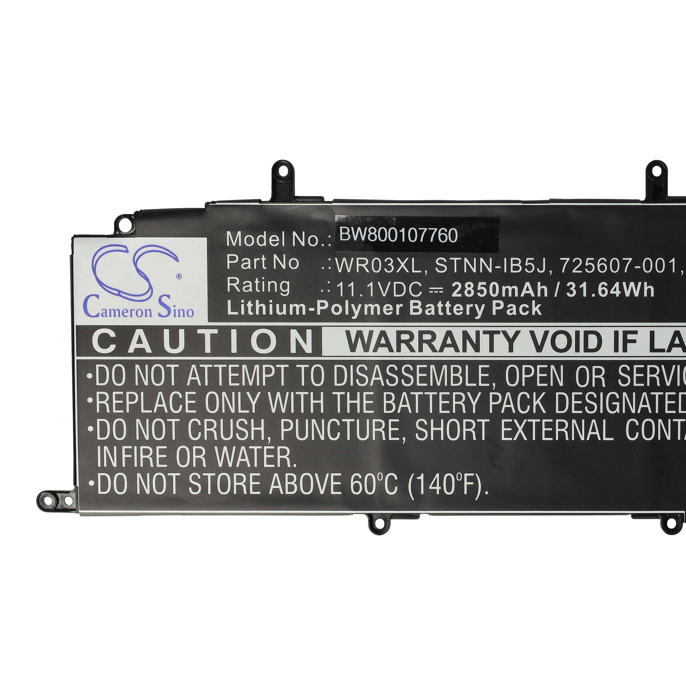 Batteriebezeichnung lautet: „Modellnummer: BW800107760