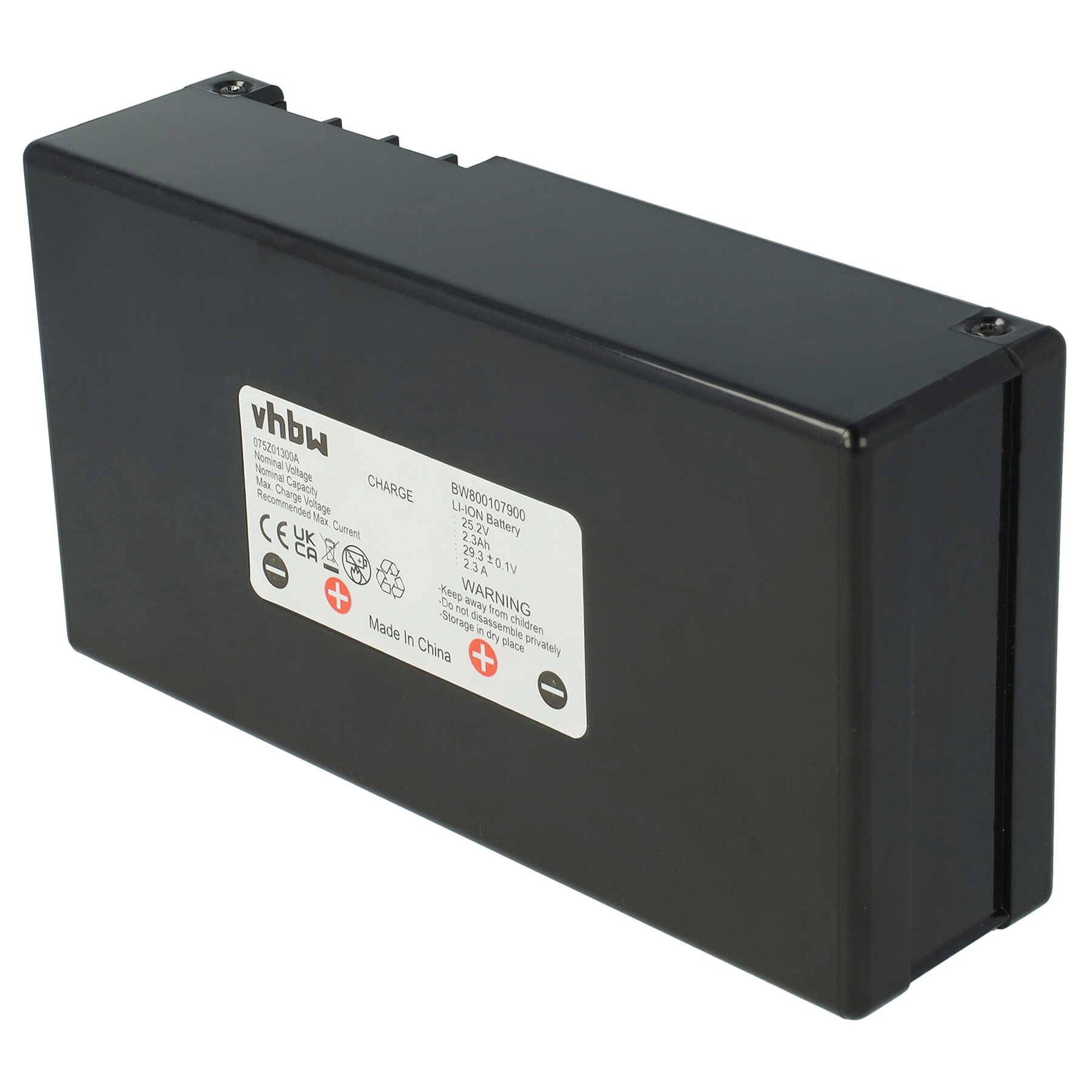 vhbw Akku Ersatz für Zucchetti 075Z01300A | für Rasenroboter Rasenmäher (2300mAh, 25,2V, Li-Ion)