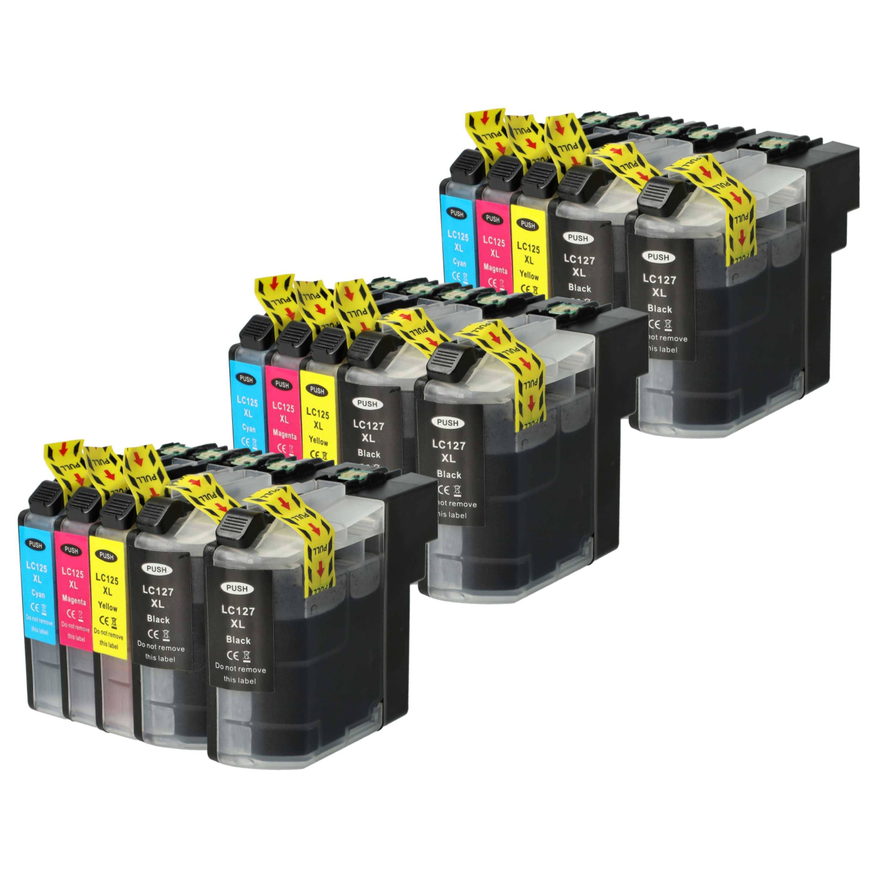 vhbw 15x Tintenpatronen kompatibel mit Brother DCP-J 4110DW, 4110W Drucker + Chip (Kompatibel)