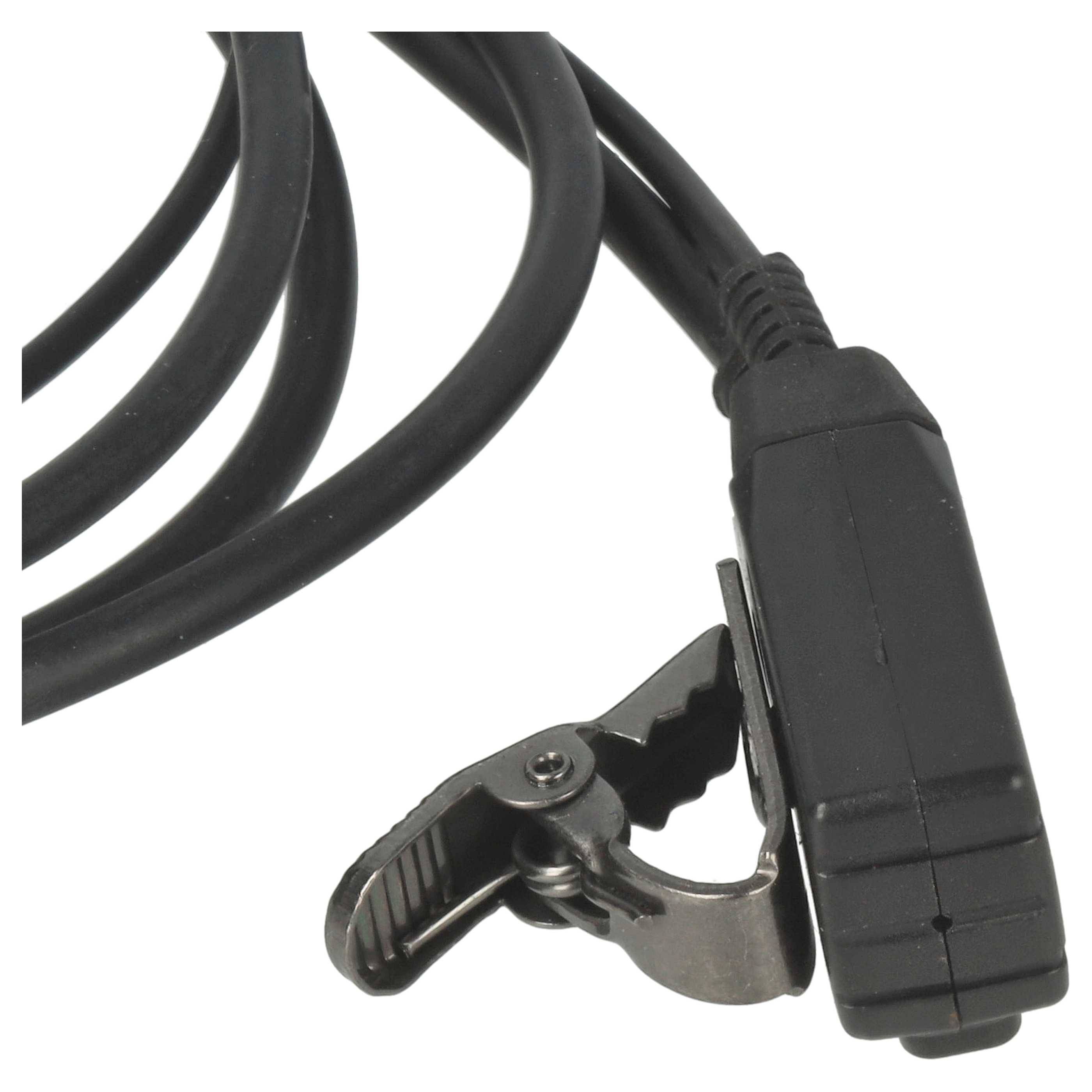vhbw Headset kompatibel mit Motorola FV300, FV500R, FV500, FV700, FV750, FV600, MB140R, FV800, FV500AA Funkgerät - schwarz, Akustikschlauch