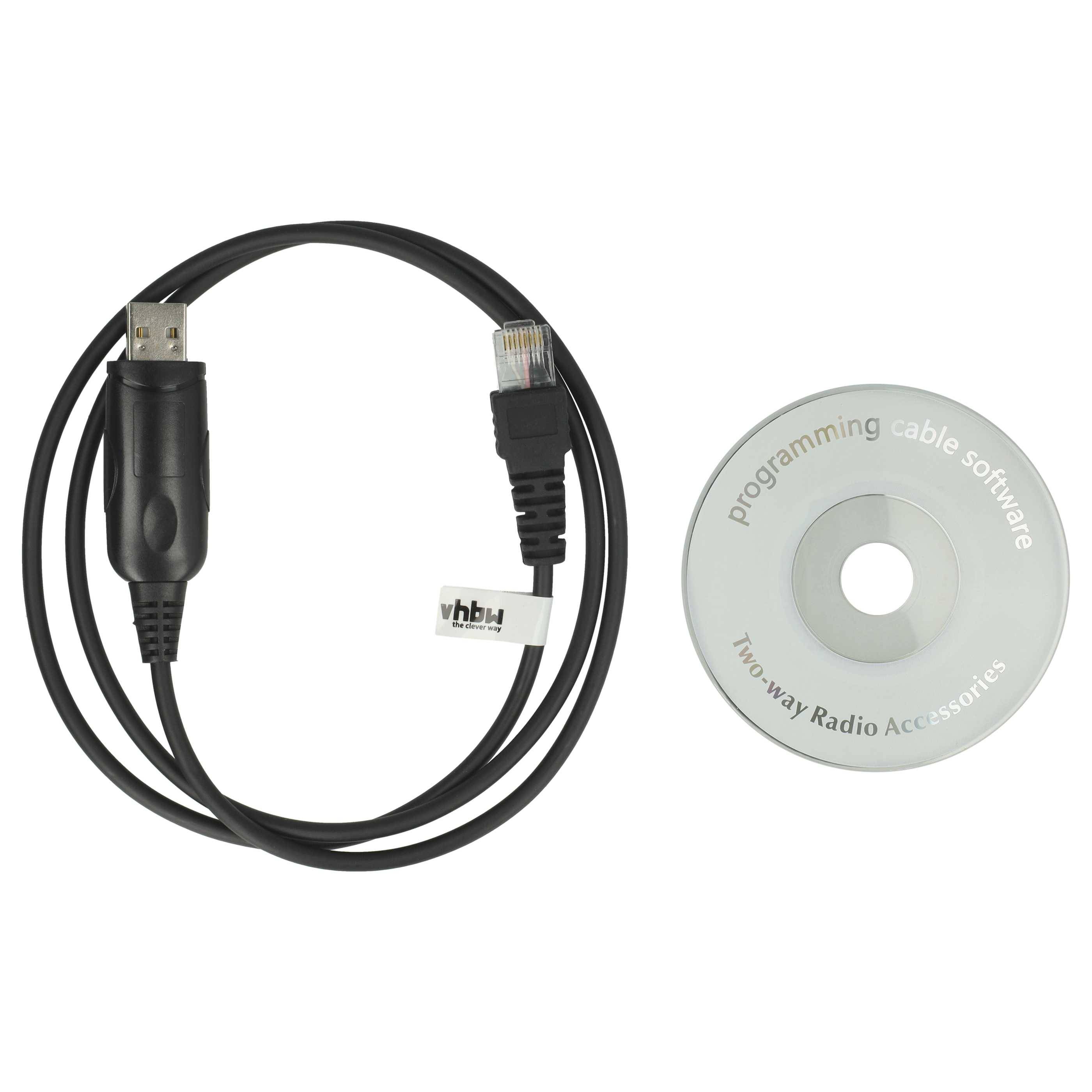 vhbw USB Programmierkabel kompatibel mit Kenwood TM461A, TKR-750, TKR-830, TM-261A, TKR-850, TM-471A, TM-271A Funkgerät, schwarz